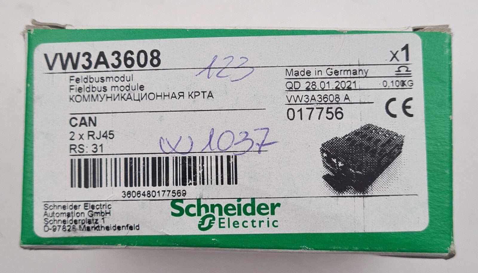 NEW - Schneider Electric VW3A3608 017756 CAN 2xRJ45 Fieldbus module Adapter
