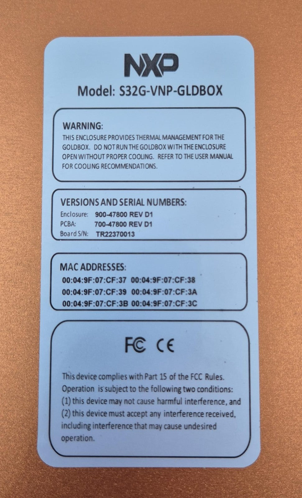 *NEW* NXP S32G-VNP-GLDBOX Development Platform Vehicle Network Processor
