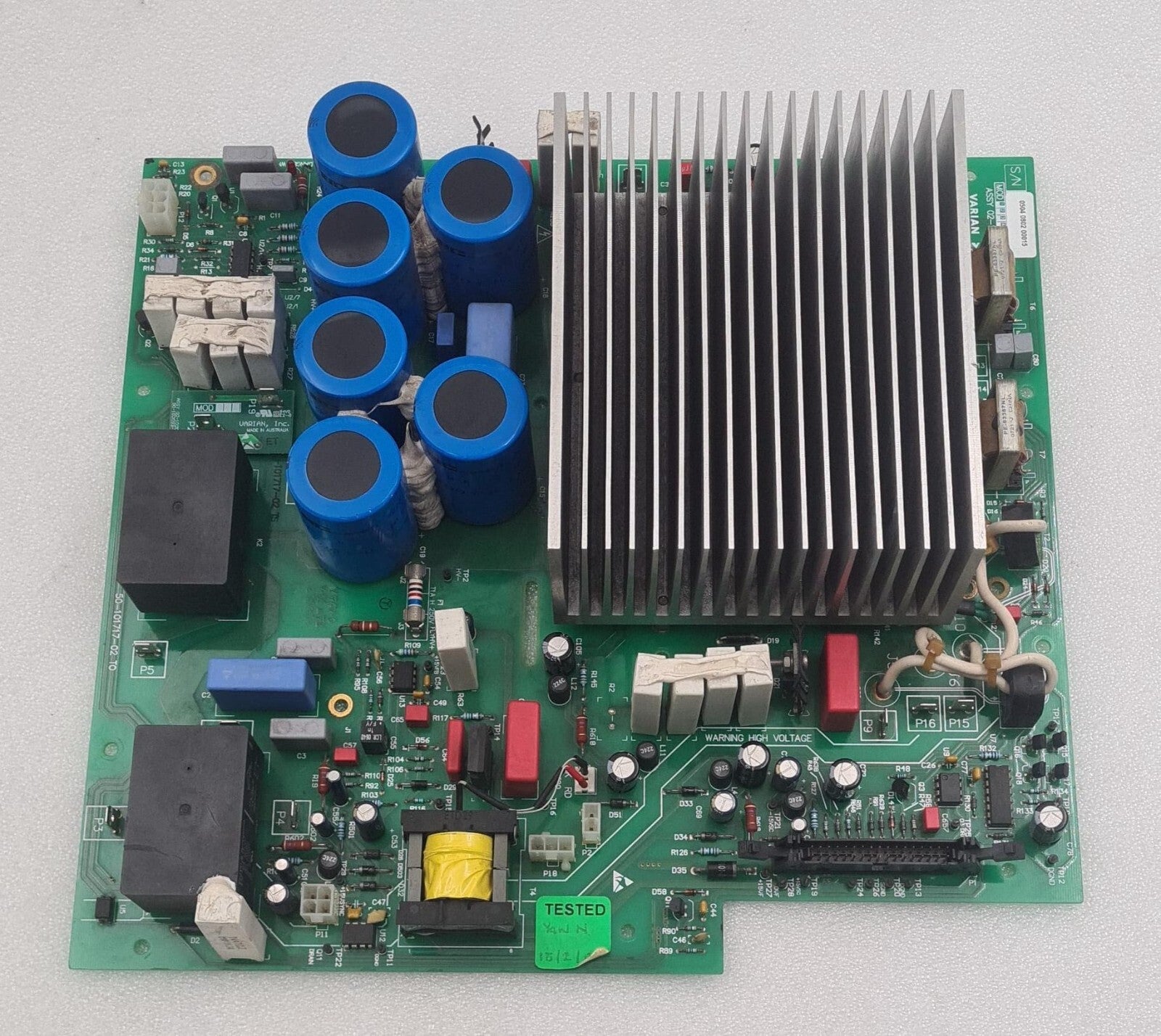 Varian Board ASSY 02-101717-00 50-101717-02 W/ Heat Sink Cooler