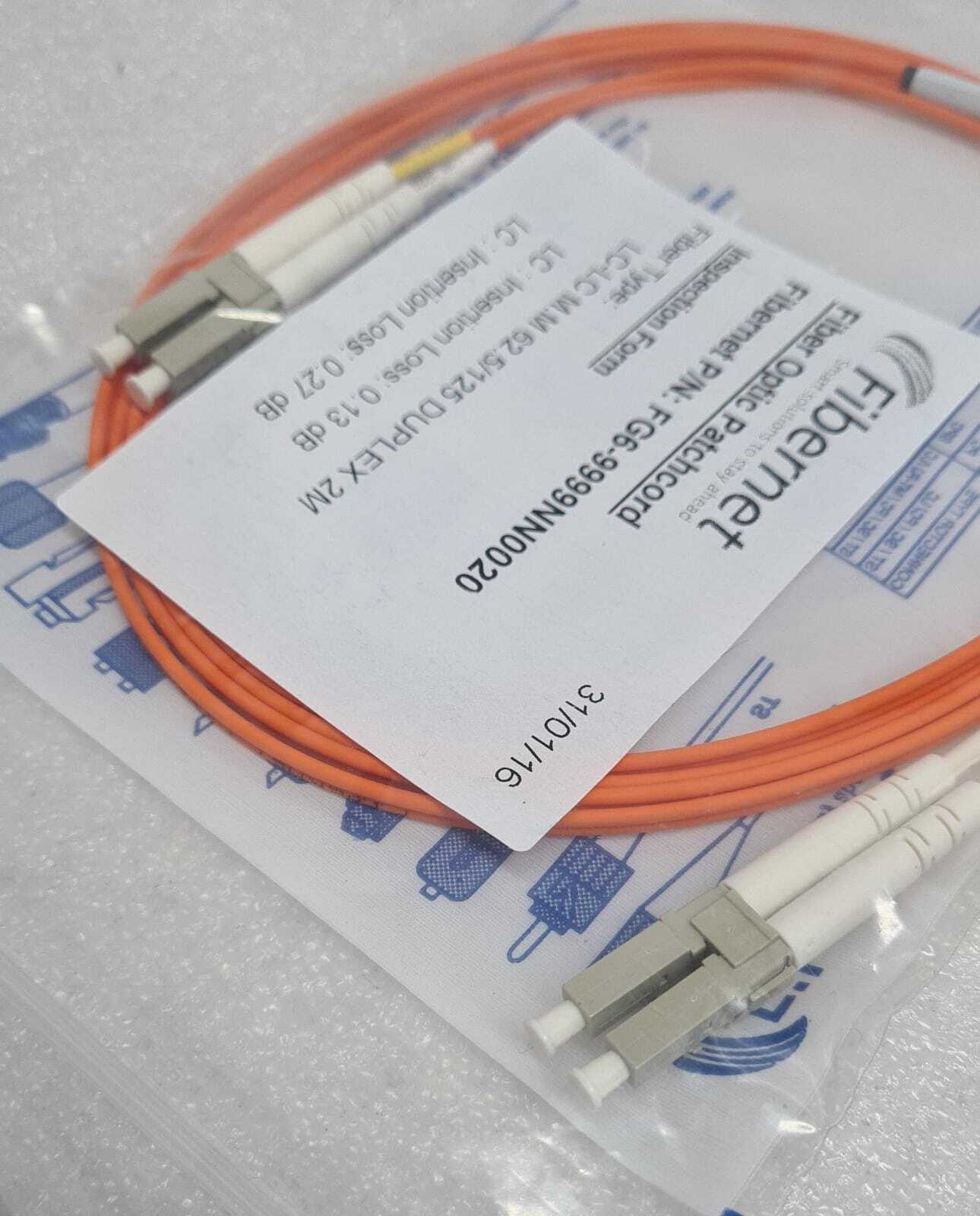 [LOT 11] Fibernet Fiber Optic Patchcord FG6-9999NN0020 LC-LC 62.5/125 DUPLEX 2M