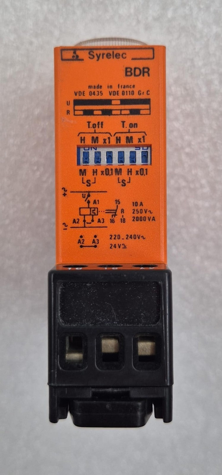 Syrelec BDR 24V Off/On Delay 220-240VAC Output Cycle Timer Time Relay