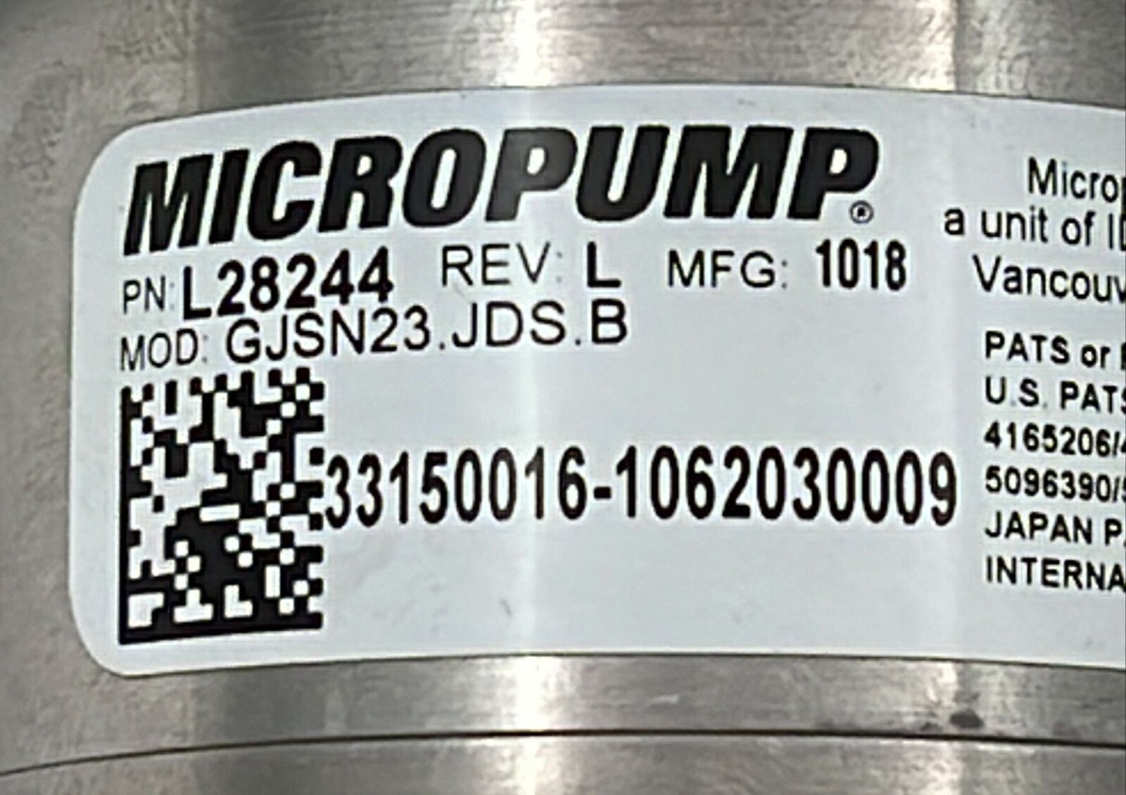 MicroPump L28244 Gear Pump GJSN23.JDS.B