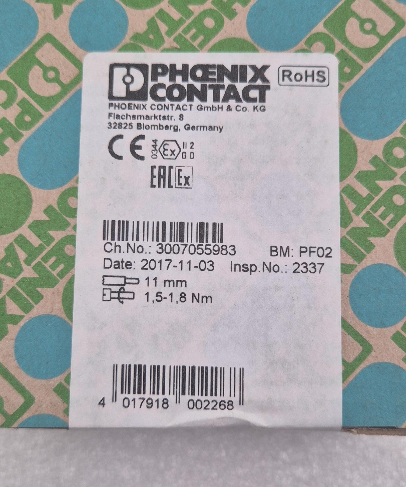 [50pcs] NEW - Phoenix USLKG 16 N 0443023 Grounding Terminal Block Yellow-Green