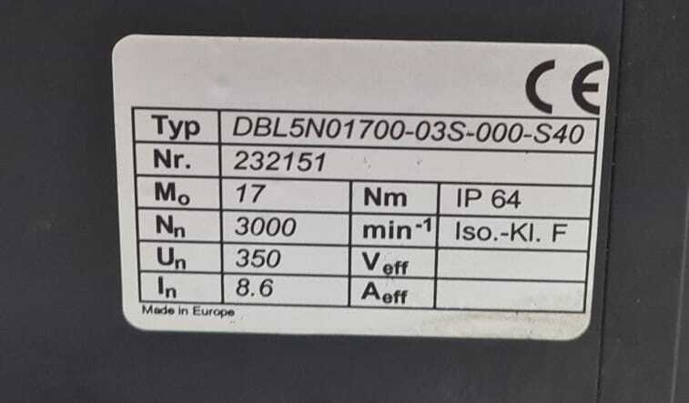 NEW - KOLLMORGEN Seidel DBL5N01700-03S-000-S40 Servo Motor