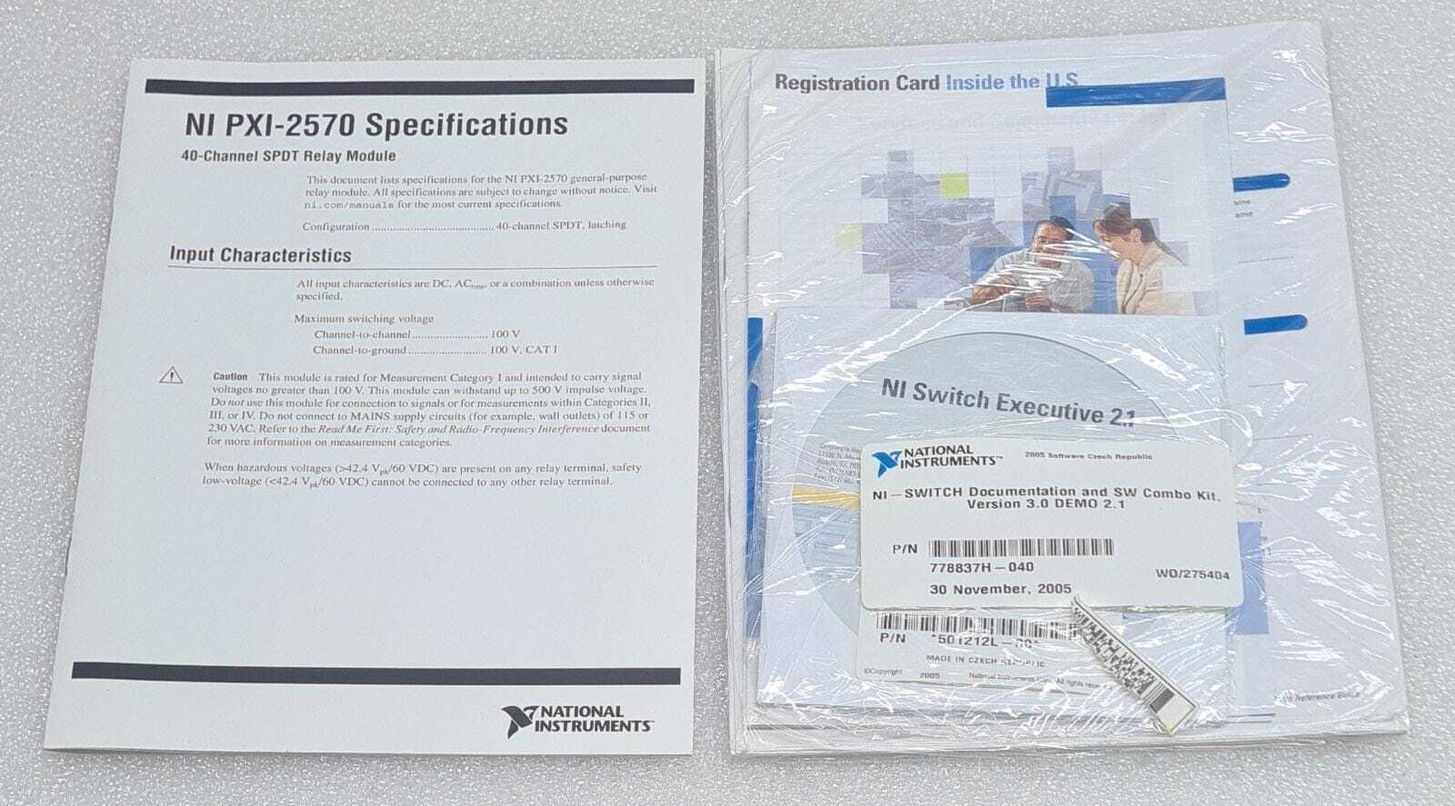 NEW - National Instruments NI PXI-2570 40 SPDT Relay Module Assembly 190308B-01