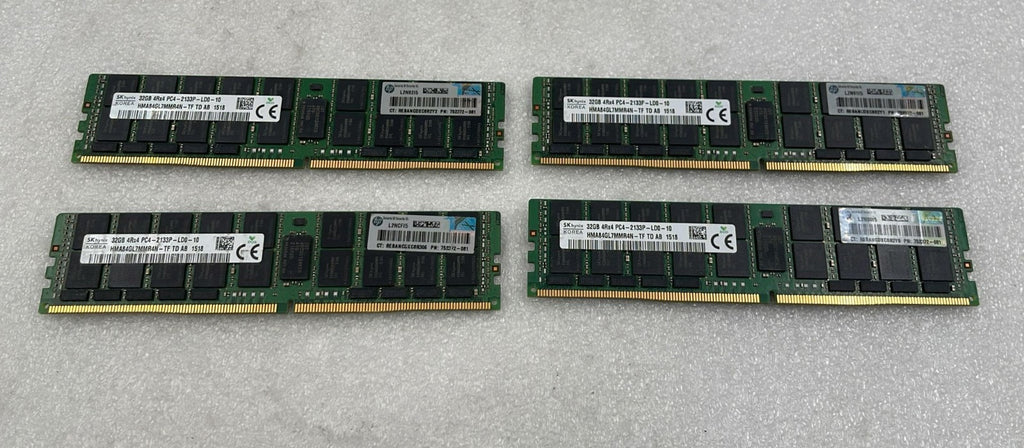 [LOT 4 PCS] SK Hynix 32GB 4Rx4 PC4-2133P HMA84GL7MMR4N-TF RAM HP 752372-081