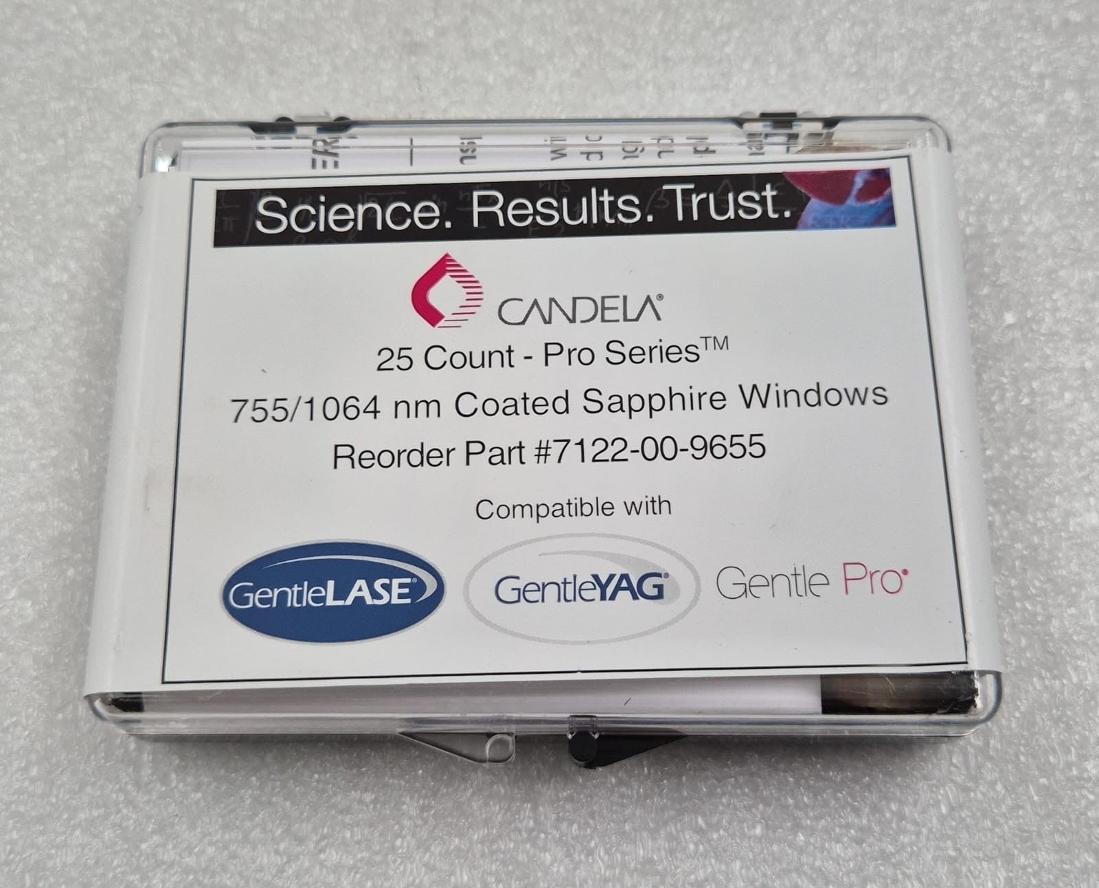CANDELA 25 Count Pro Series 755/1064 nm Coated Sapphire Windows 7122-00-9655