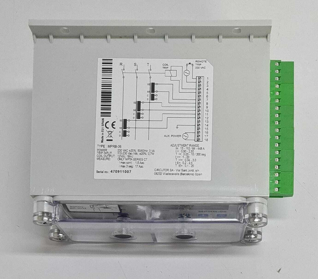 ABB CIRCUTOR MPRB-06 VER 1.8 Protection Relay for V-module