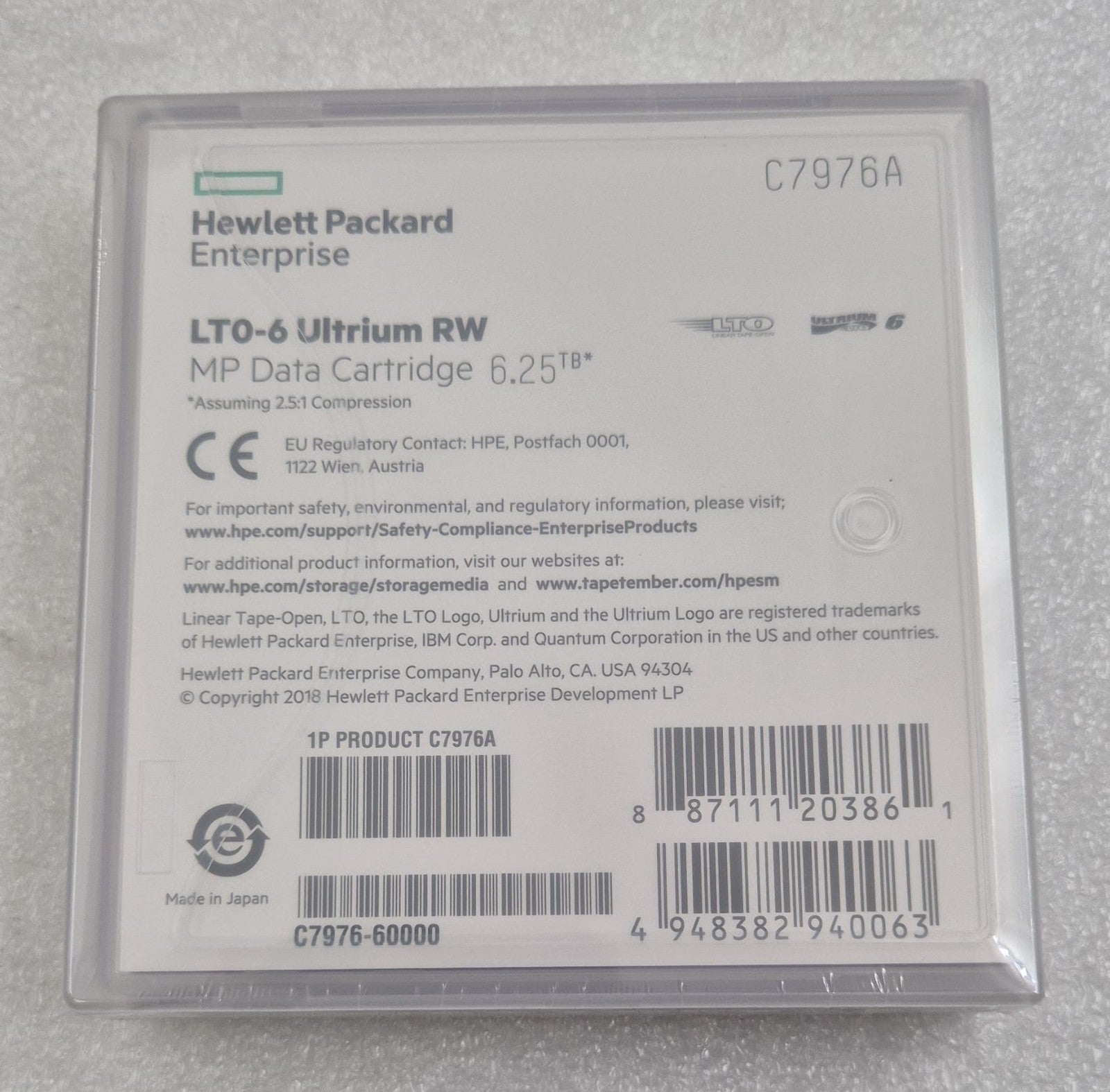 [LOT 3 PCS] NEW SEALED - HPE C7976A LTO-6 Ultrium 6.25TB MP RW Data Tape