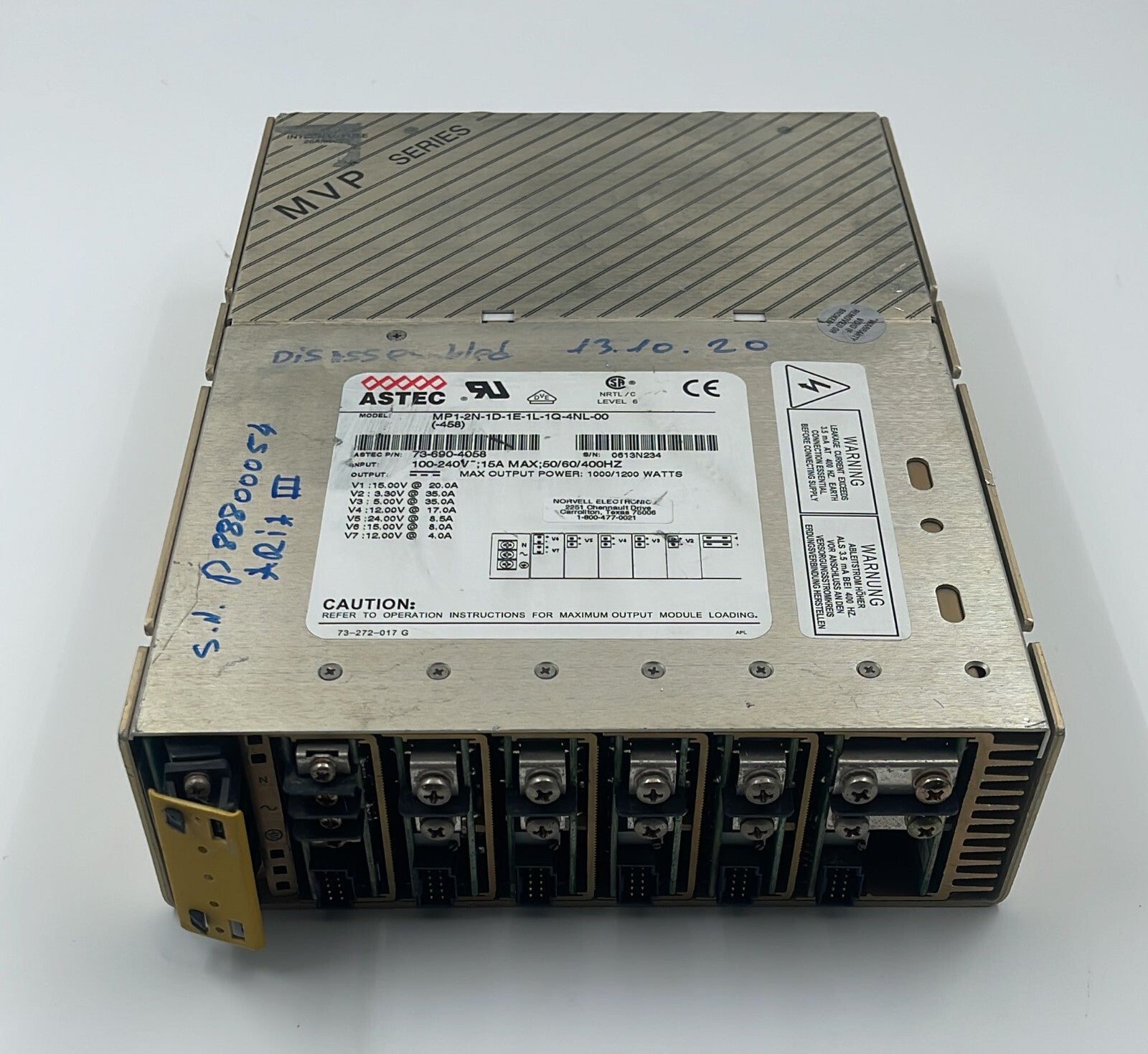 ASTEC MVP Series MP1-2N modular AC-DC power supply 73-690-4058 1000-1200W
