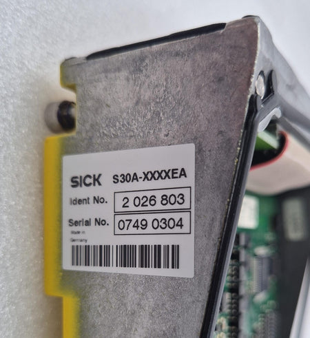 SICK S30A-XXXXEA identification label close-up