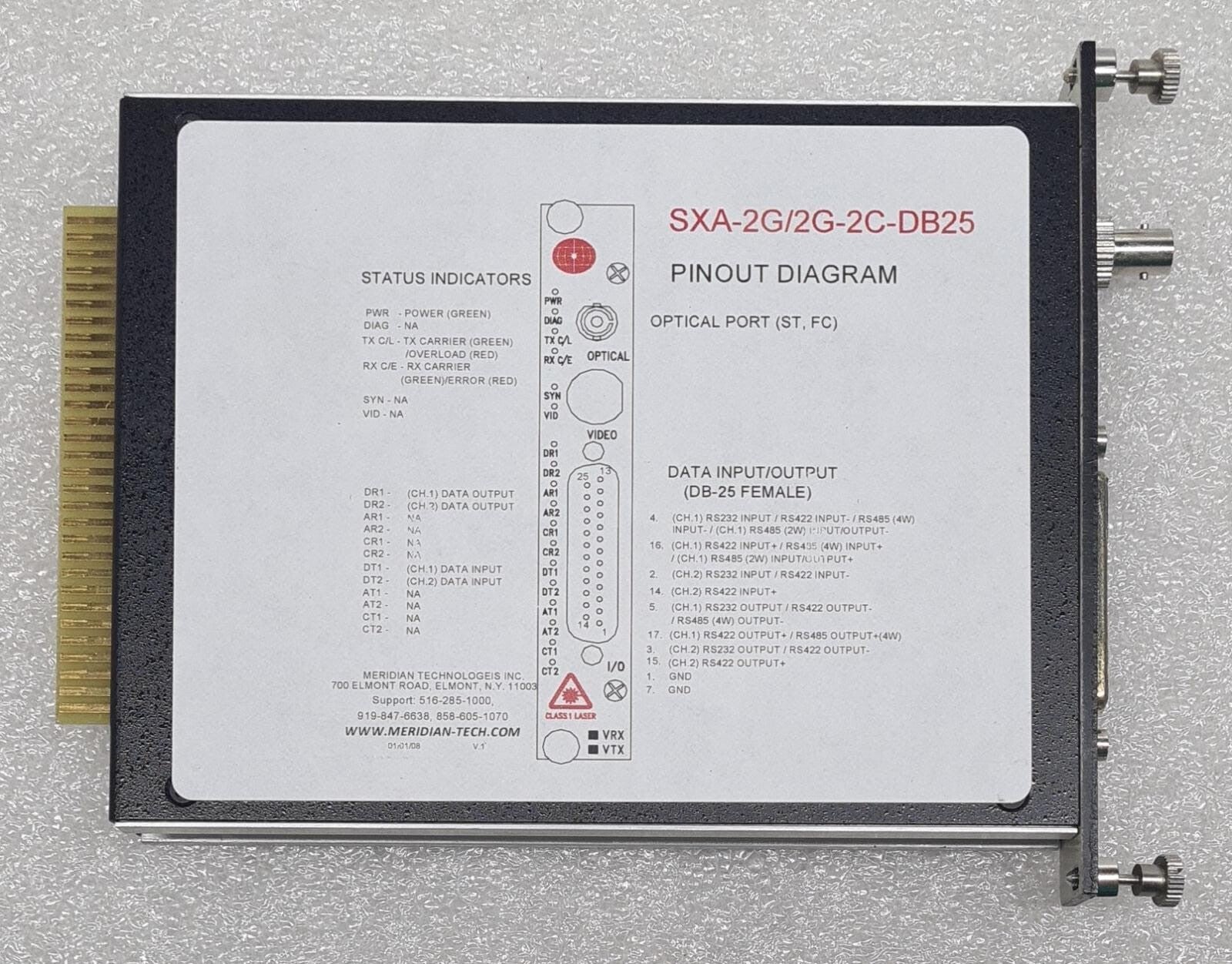 Meridian Technologies SXA-2G/2G-2RC/ST-DB25 Fiber-Optic Transmission