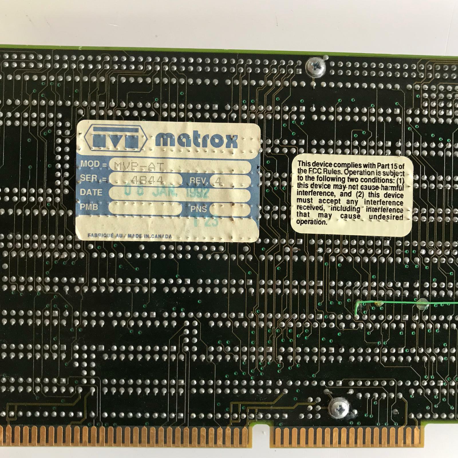 Matrox MVP-AT Hardware Accelerated Image Processing Board 0273-06-04 0272-06-03
