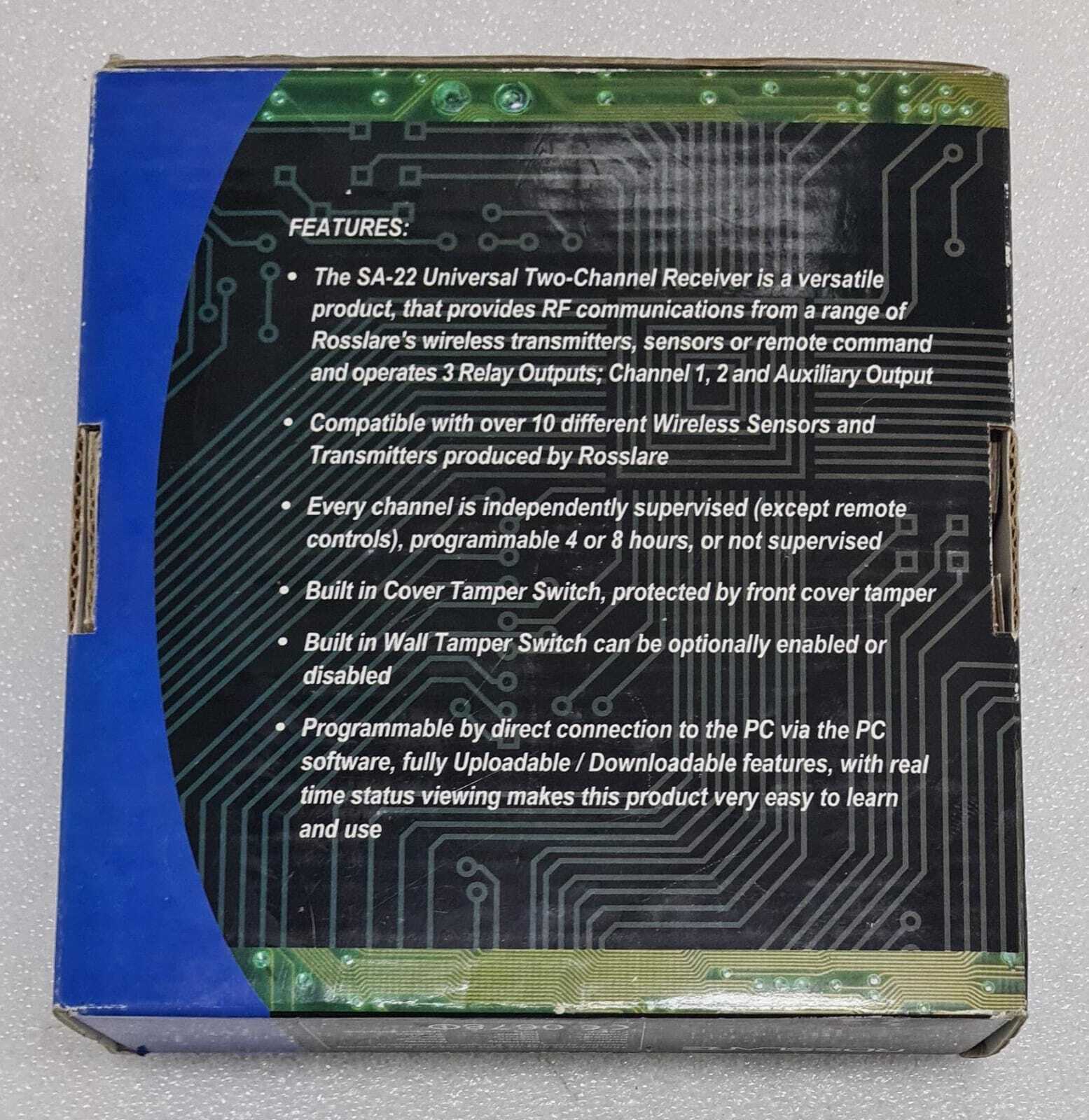 ROSSLARE Wireless Security 2-Channel Receiver SA-22H 868.35MHz