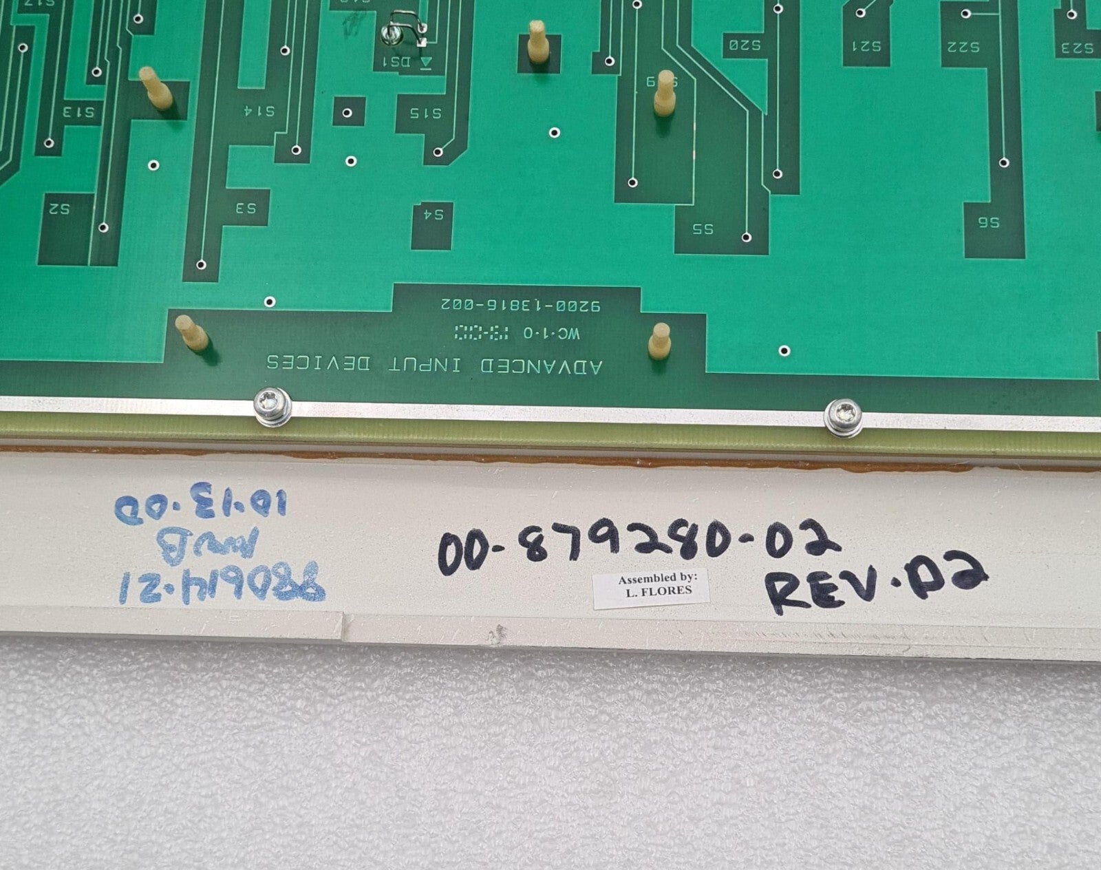 ADVANCED 00-881000-02/A USER INTERFACE KEYPAD ASSY 9370-01139-003