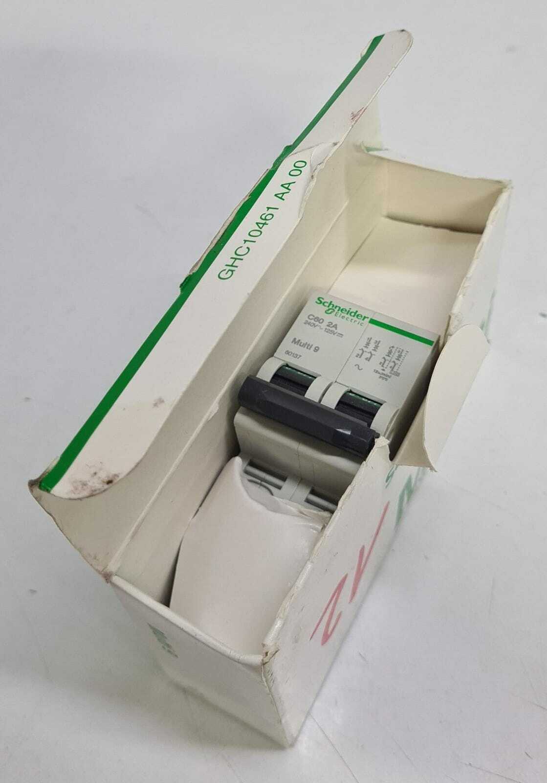 NEW - Schneider Electric Multi 9 C60 2P 2A 60137 Miniature Circuit Breaker