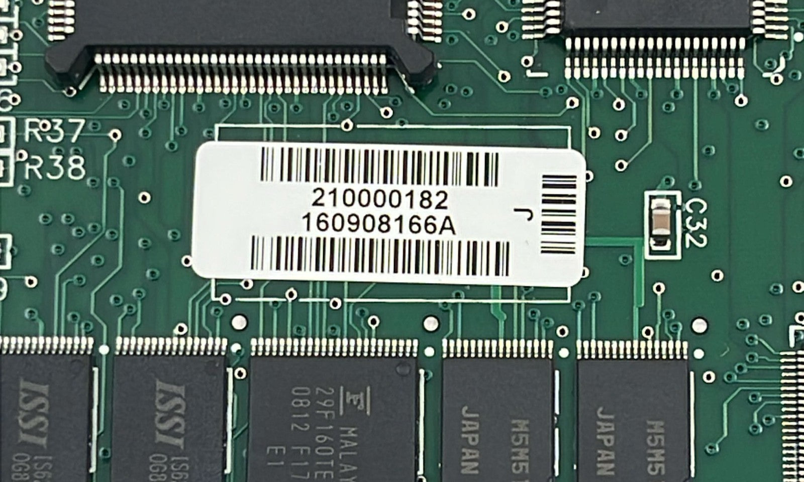 Waters 210000182 PCB serial label close-up