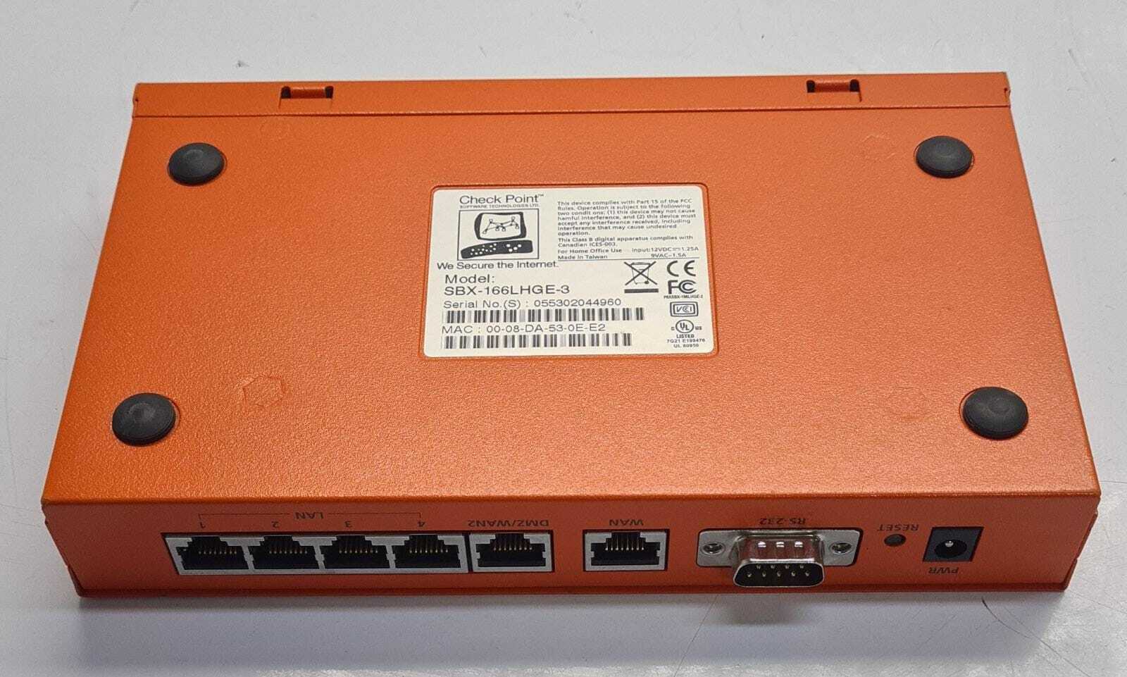 Check Point Safe@Office 500 Series Firewall Router Security SBX-166LHGE VPN