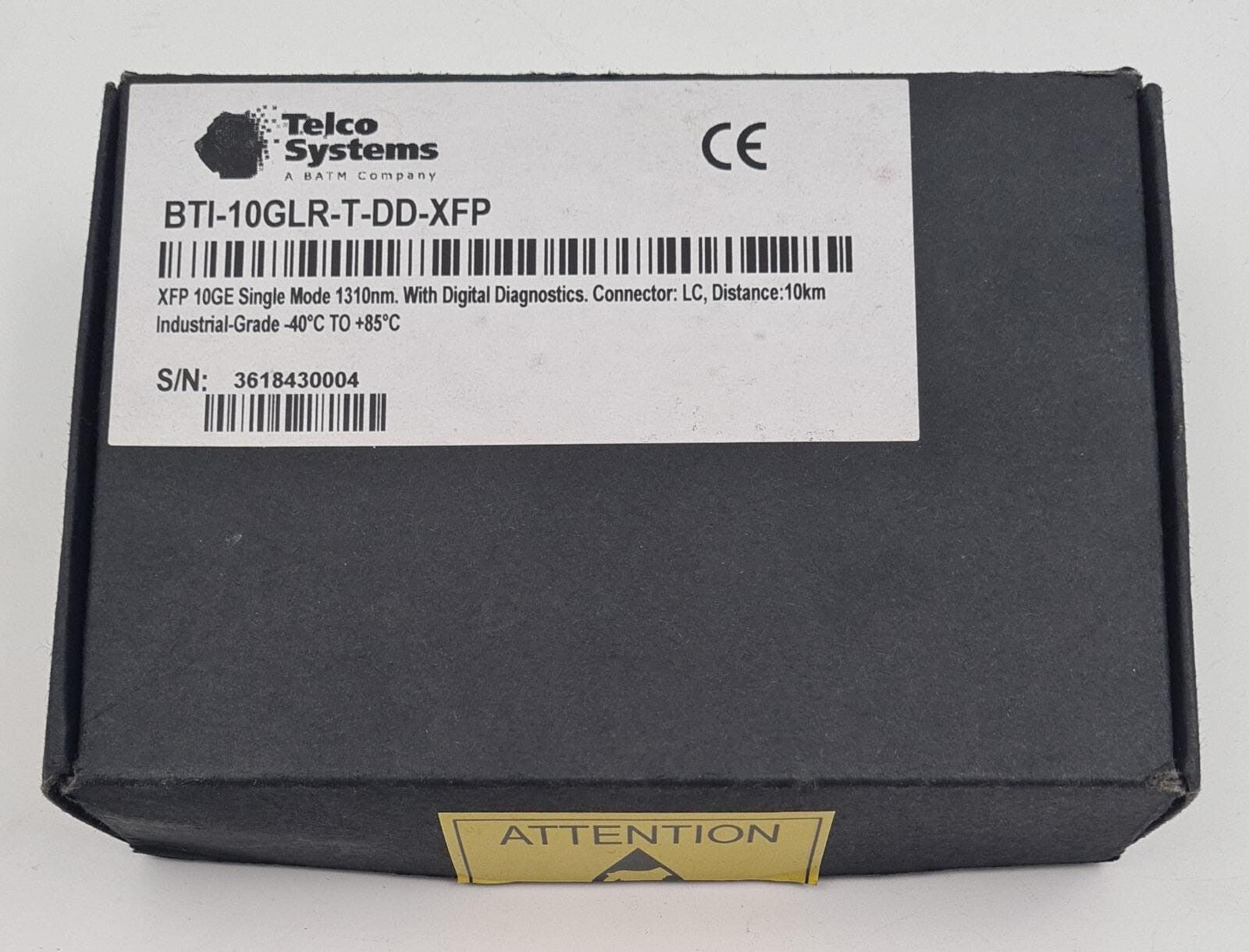 NEW - Telco Systems BTI-10GLR-T-DD-XFP 10G Transceiver Module 1310nm IND DD 10Km