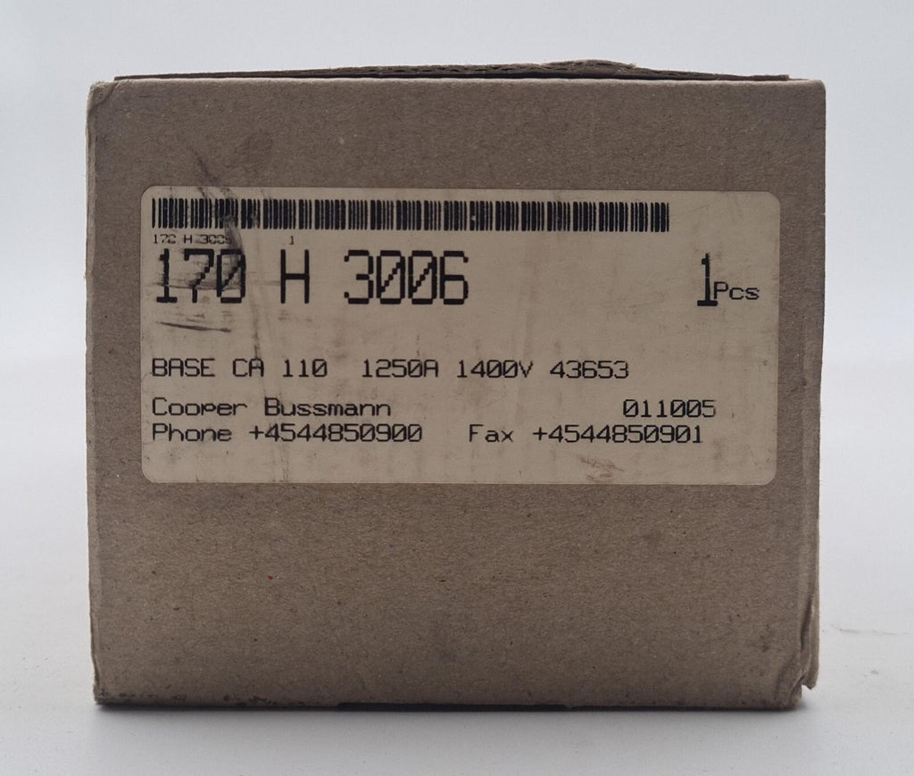 *USED* Cooper Bussmann 170H3006 1250A 1400V 110mm Base Mount Fuse Holder