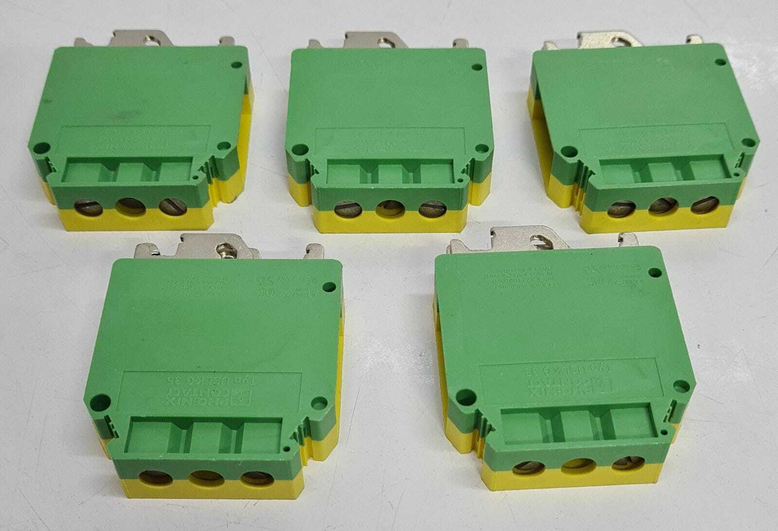 [LOT OF 5] Phoenix Contact Typ USLKG 35 Ground Modular Terminal Block 35 mm