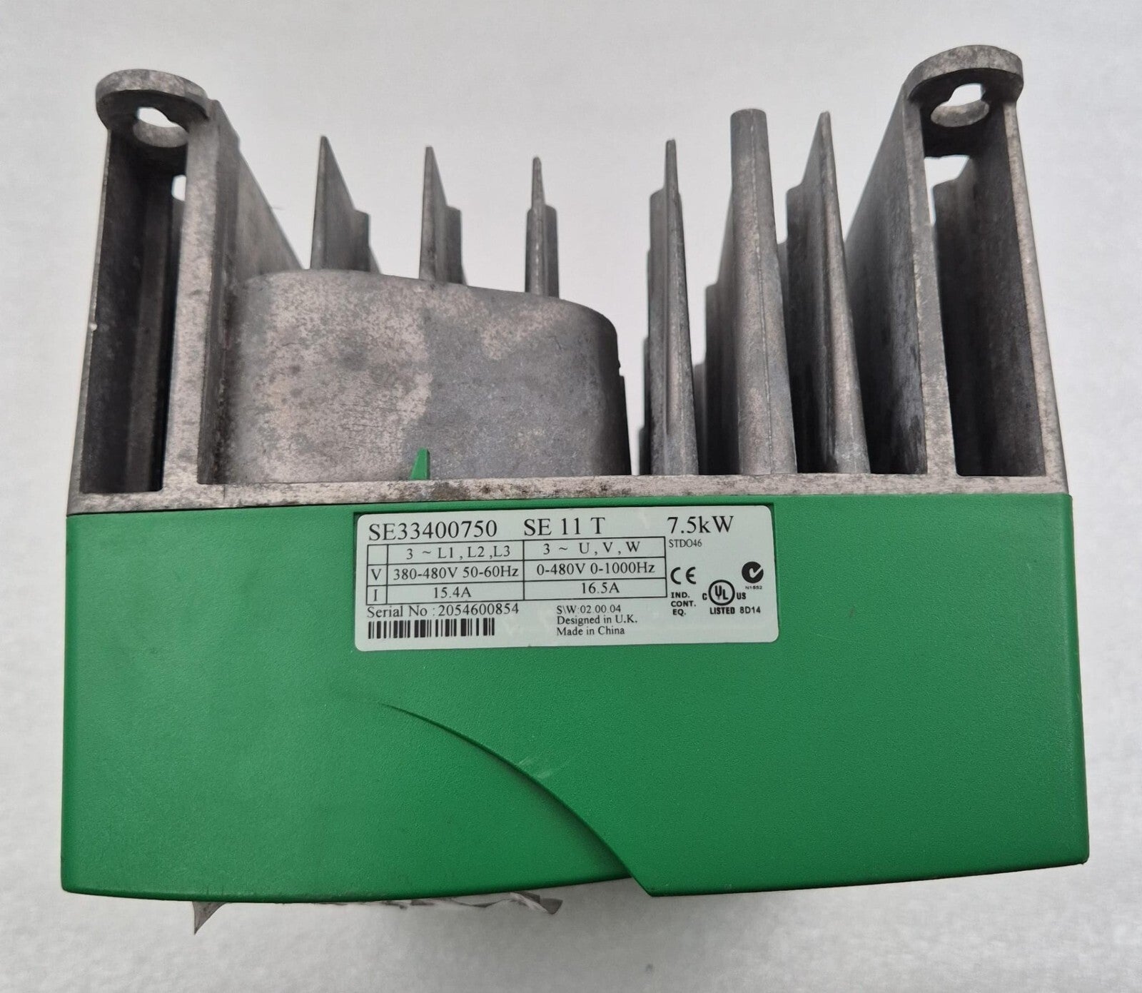 Control Techniques VFD rear housing view