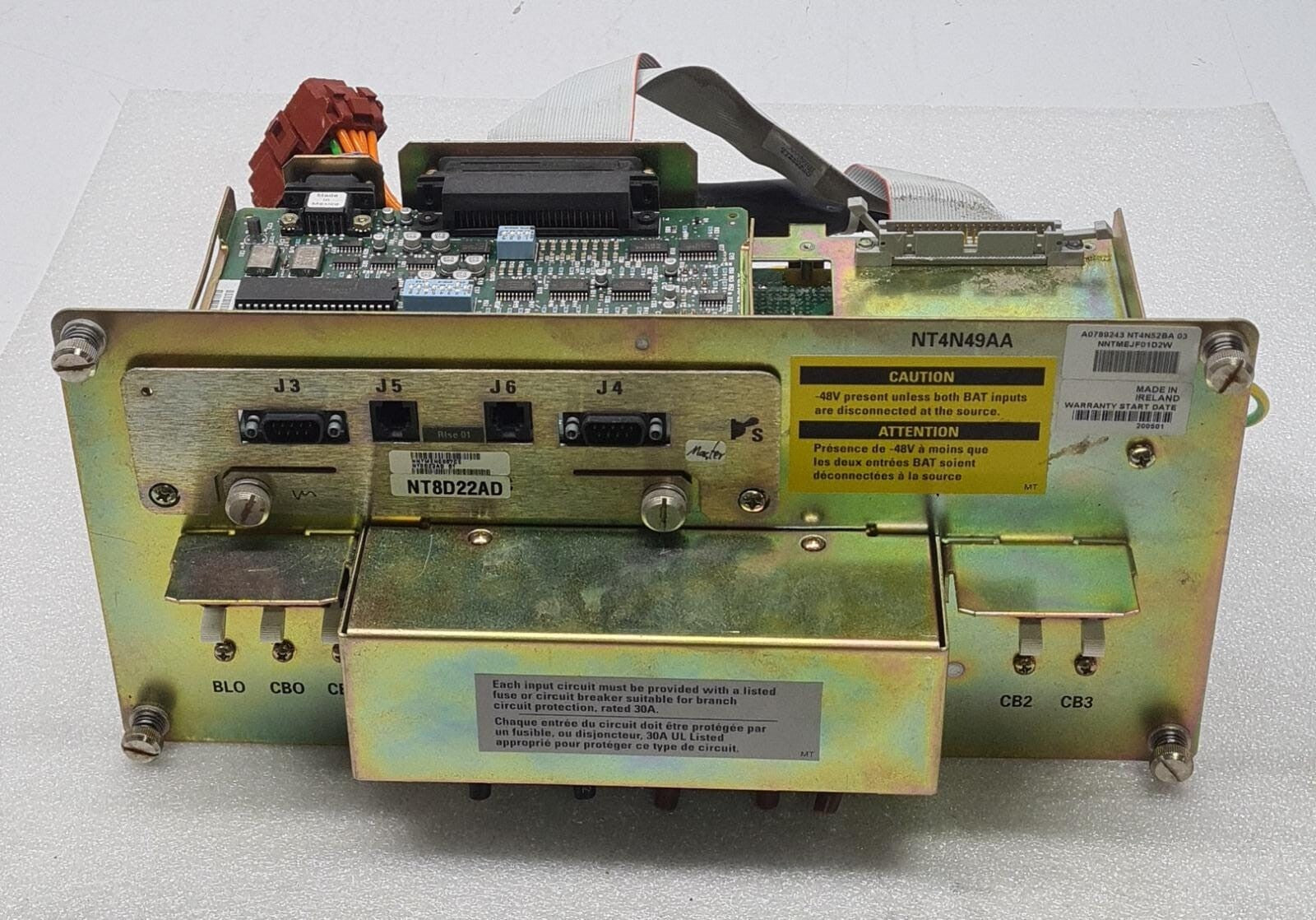 NORTEL NT4N49AA PDU/PDA-4 4-FEED POWER DISTRIBUTION UNIT W/ NT8D22AD