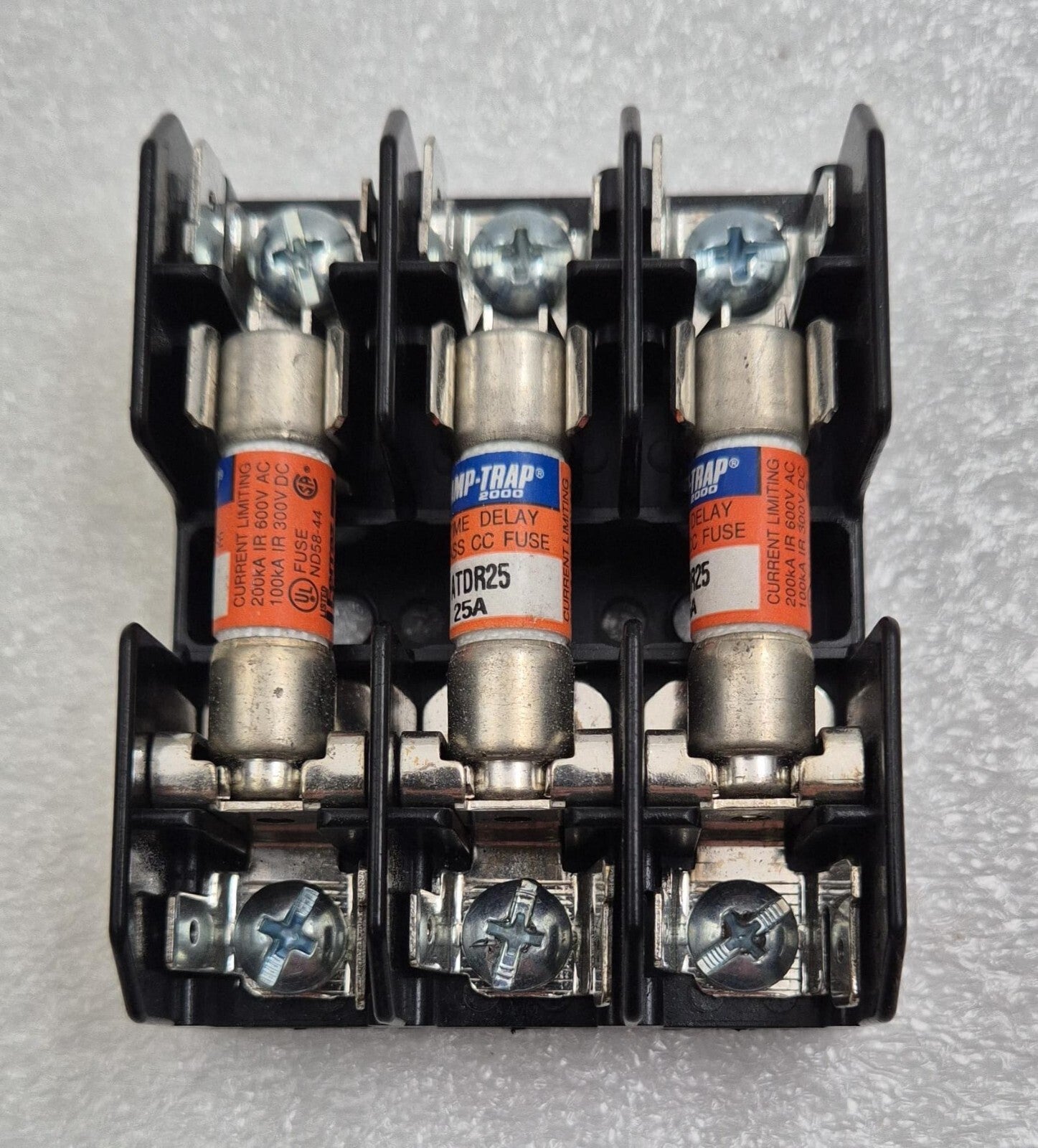 [LOT 16]  BC6033SQ 3-Pole Fuse Holder 30A 600V W/ 3* Ferraz Shawmut ATDR25 25A