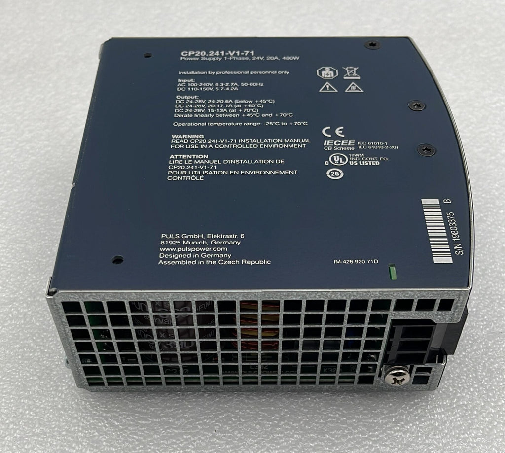 PULS Dimension CP20.241-V1-71 Power supply 1-Phase 24V 20A 480W