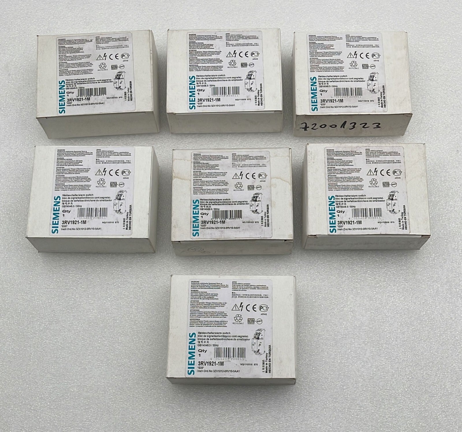 [LOT OF 7] NEW - Siemens 3RV1921-1M Alarm Switch GB14048.5/50Hz