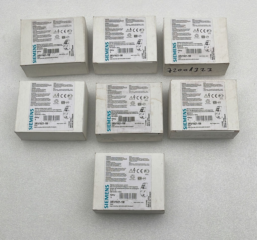 [LOT OF 7] NEW - Siemens 3RV1921-1M Alarm Switch GB14048.5/50Hz