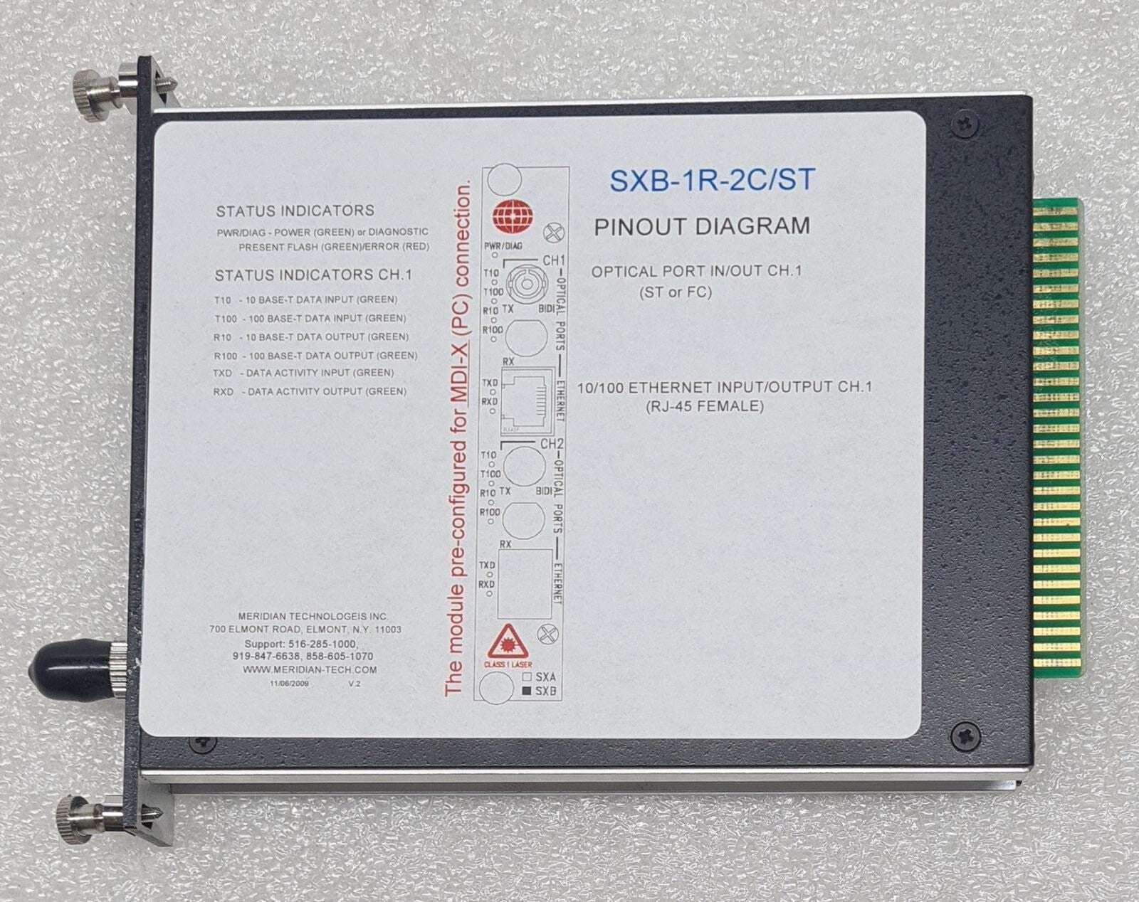 Meridian Technologies SXB-1R-2C/ST Fiber-Optic Transmission