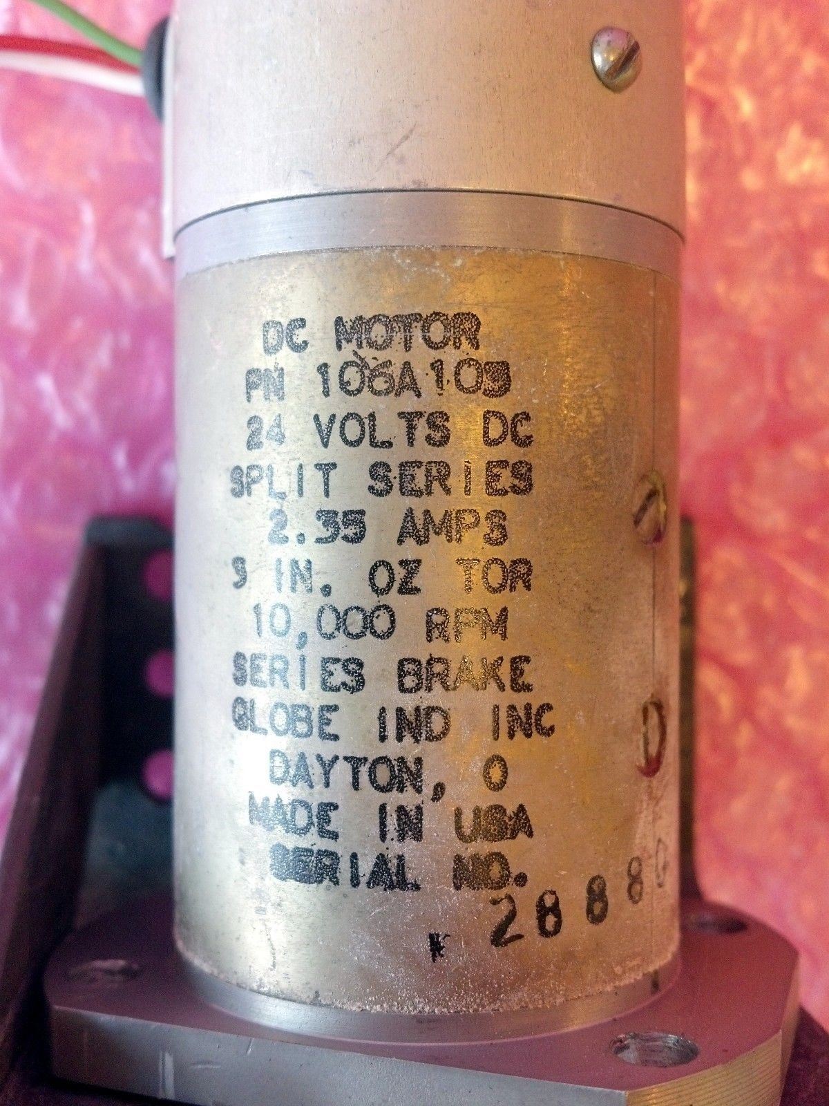 Dayton Dc Motor 106A103 24 V 2.35 Amps Split Series 10000 Rpm Globe Ind Usa