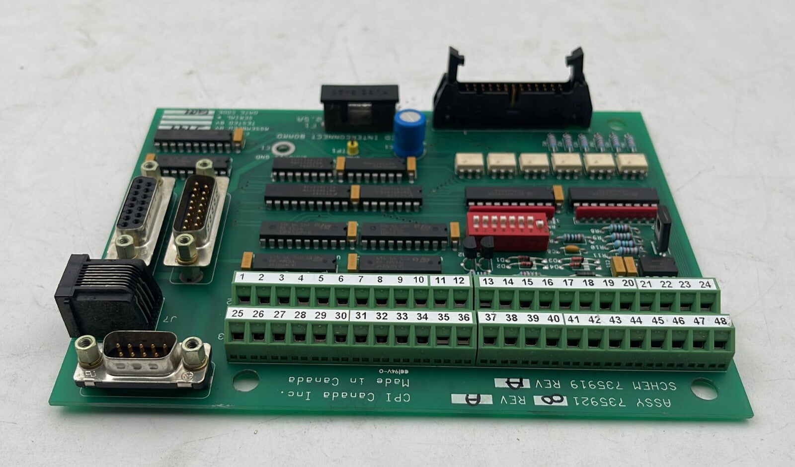 INDICO X-Ray CPI Infimed Interconnect Board PWB 735921 SCHEM 735919 PWB 735920