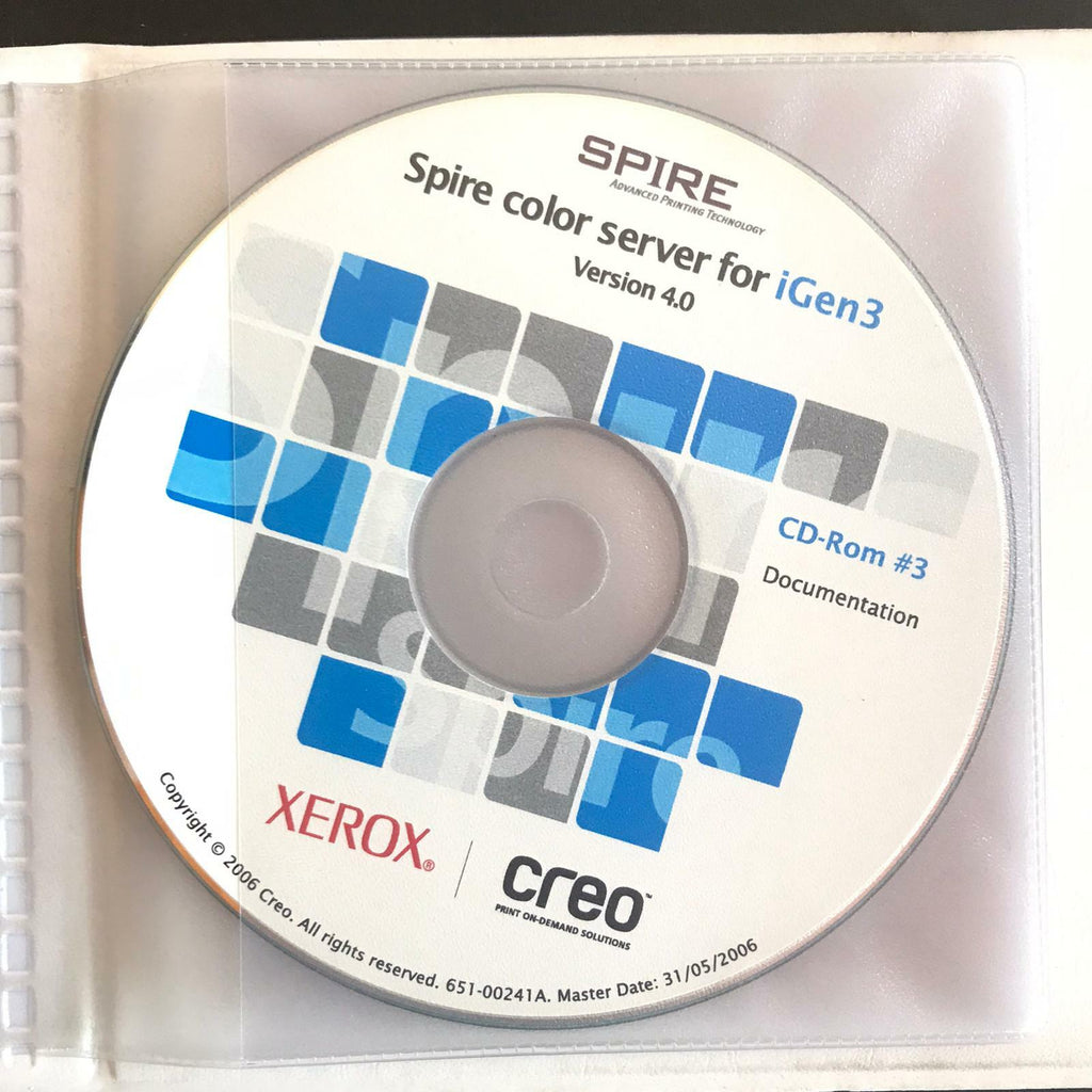 Creo Spire Color Server Xerox igen3 Ver. 4.0 Software & Documentation 634-00289A