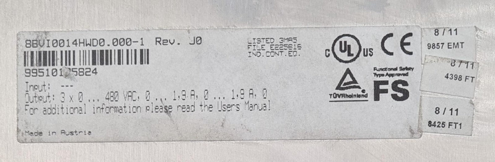 B&R Automation ACOPOS multi I0014D 8BVI0014HWD0.000-1 Inverter Module