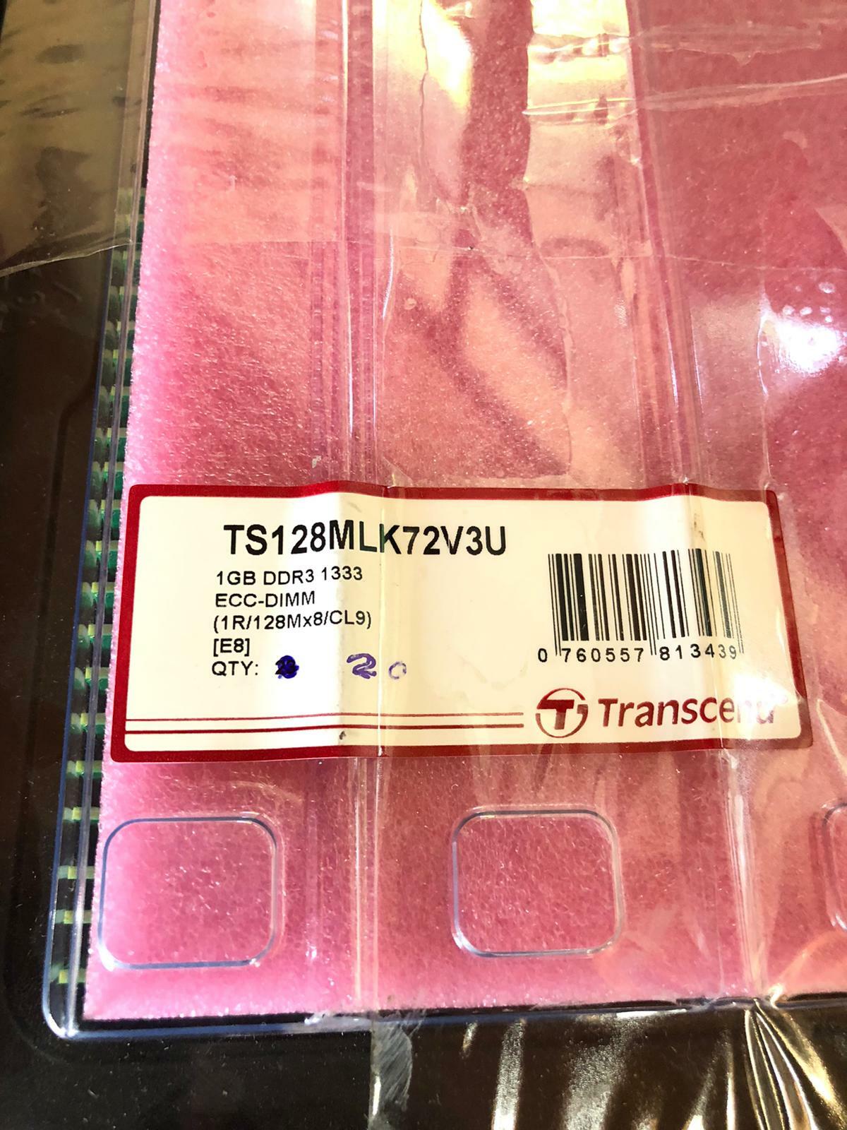 [Lot of 20] Transcend TS128MLK72V3U PC3-10667U 1GB Memory (1333 MHz DDR3)