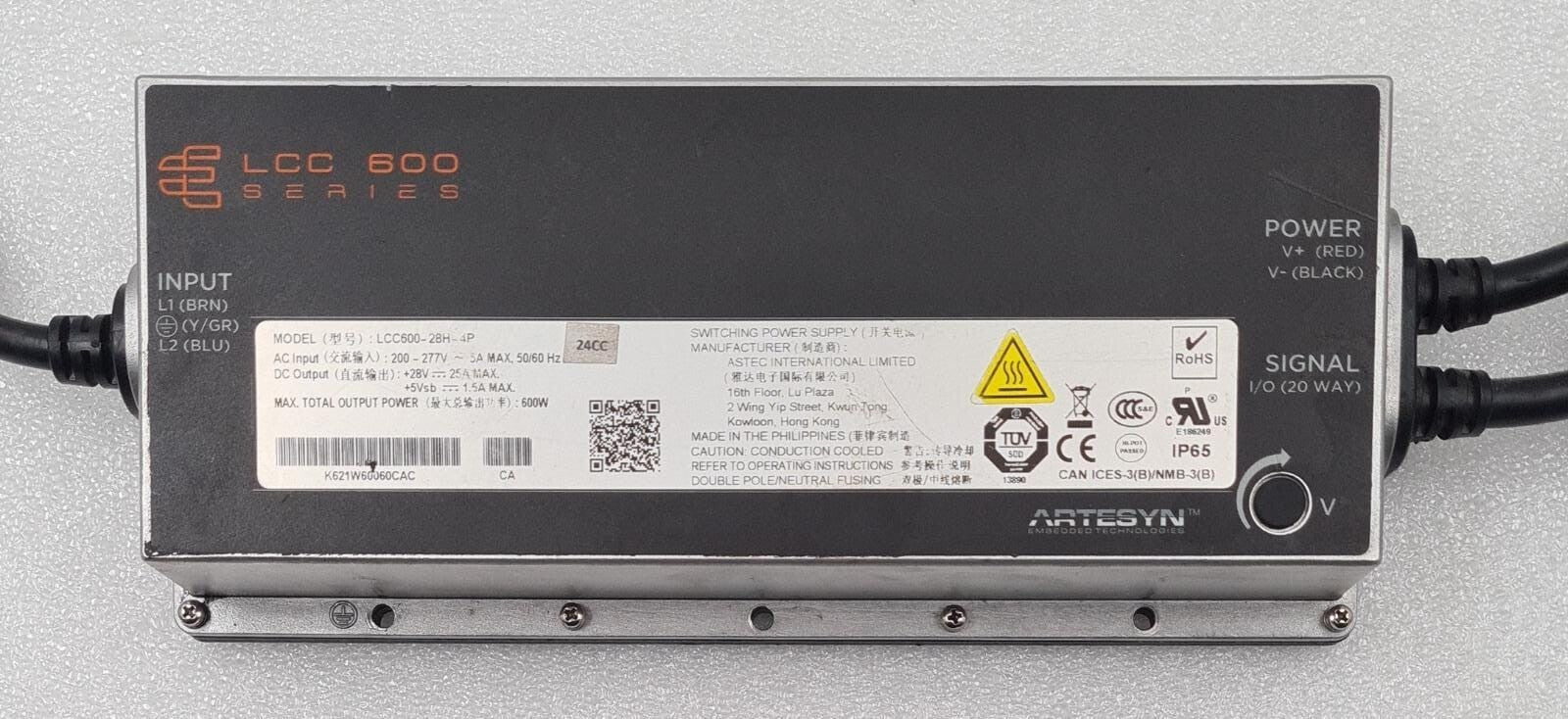 ASTEC Artesyn LCC 600 SERIES LCC600-28H-4P Switching Power Supply 28V 600W