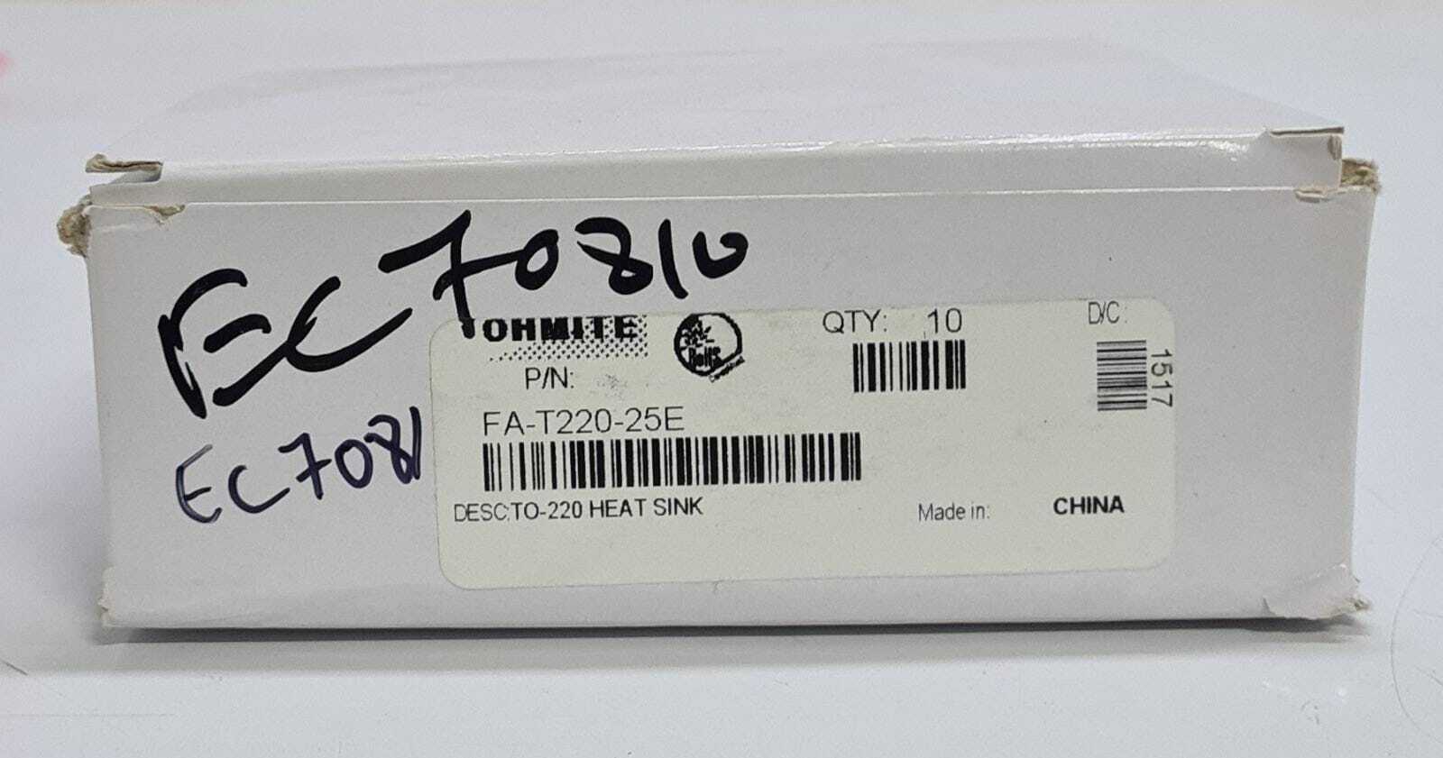 [LOT OF 10] NEW SEALED - OHMITE FA-T220-25E TO-220 HEAT SINK