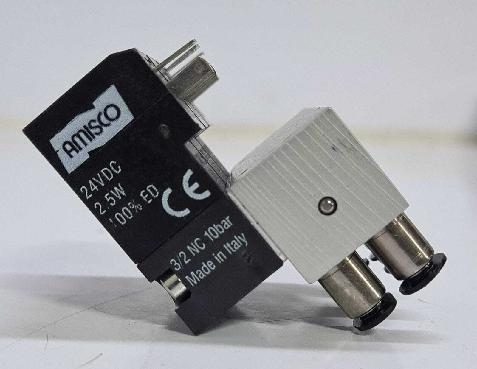 [LOT 3 PCS] AMISCO 24VDC 2.5W 3/2 NC 10 Bar Pilot Solenoid Valve, On Manifold