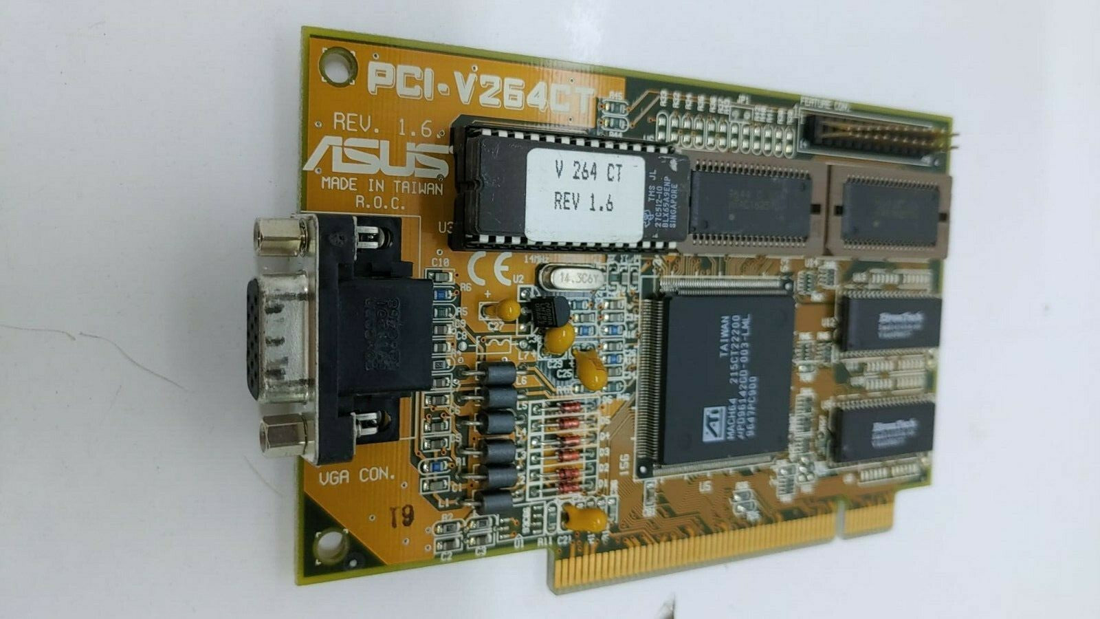 Asus PCI-V264CT Video Card, VGA, 1MB, ATI Mach64