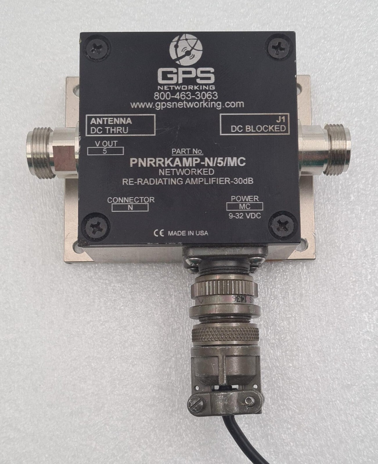 GPS Networking PNRRKAMP-N/5/MC NETWORKED RE-RADIATING AMPLIFIER 30db Splitter