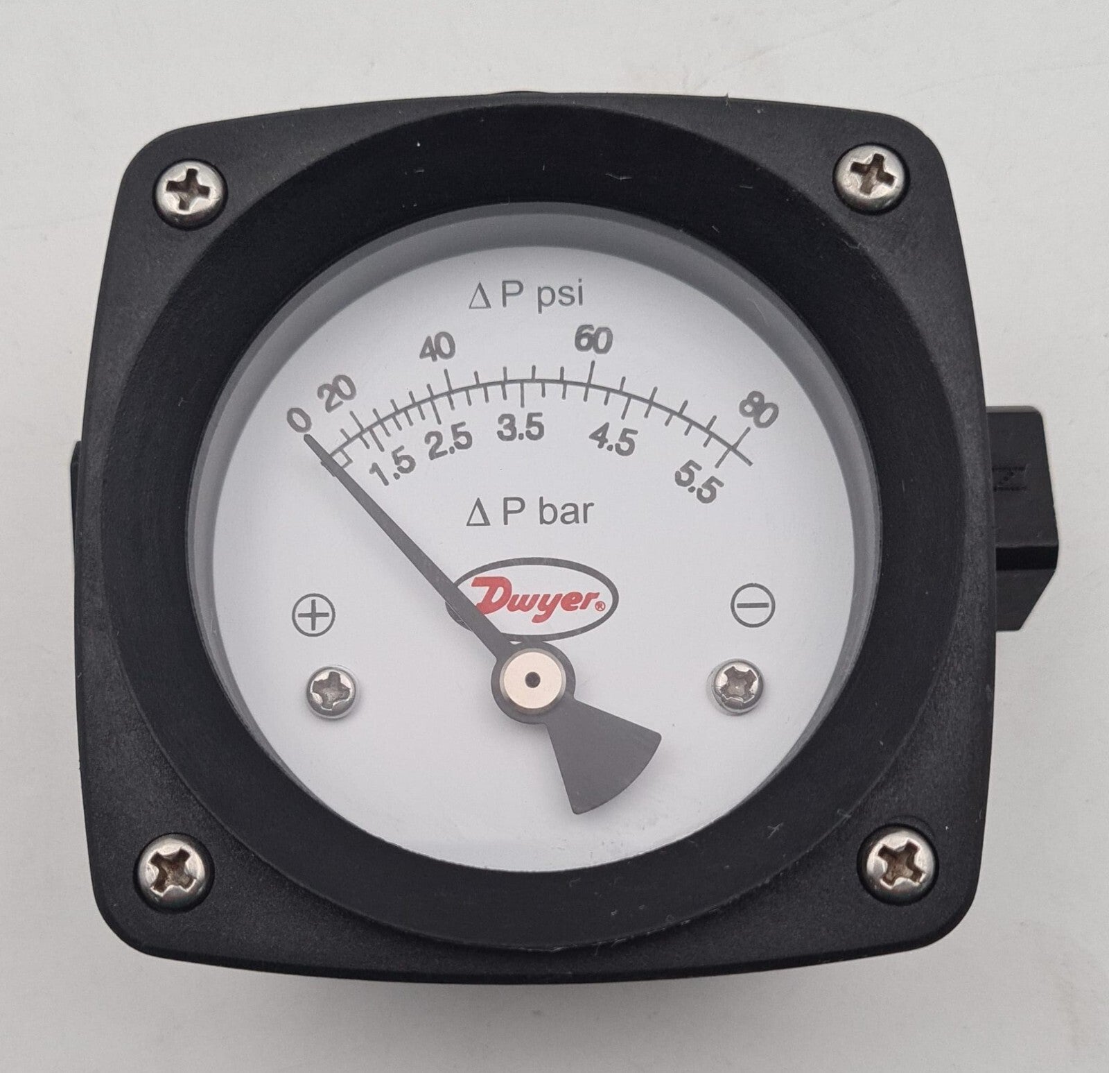 DWYER PTGD-AA10A DIFFERENTIAL PISTON GAUGE IN-LINE CONNECTIONS 0-80 PSI