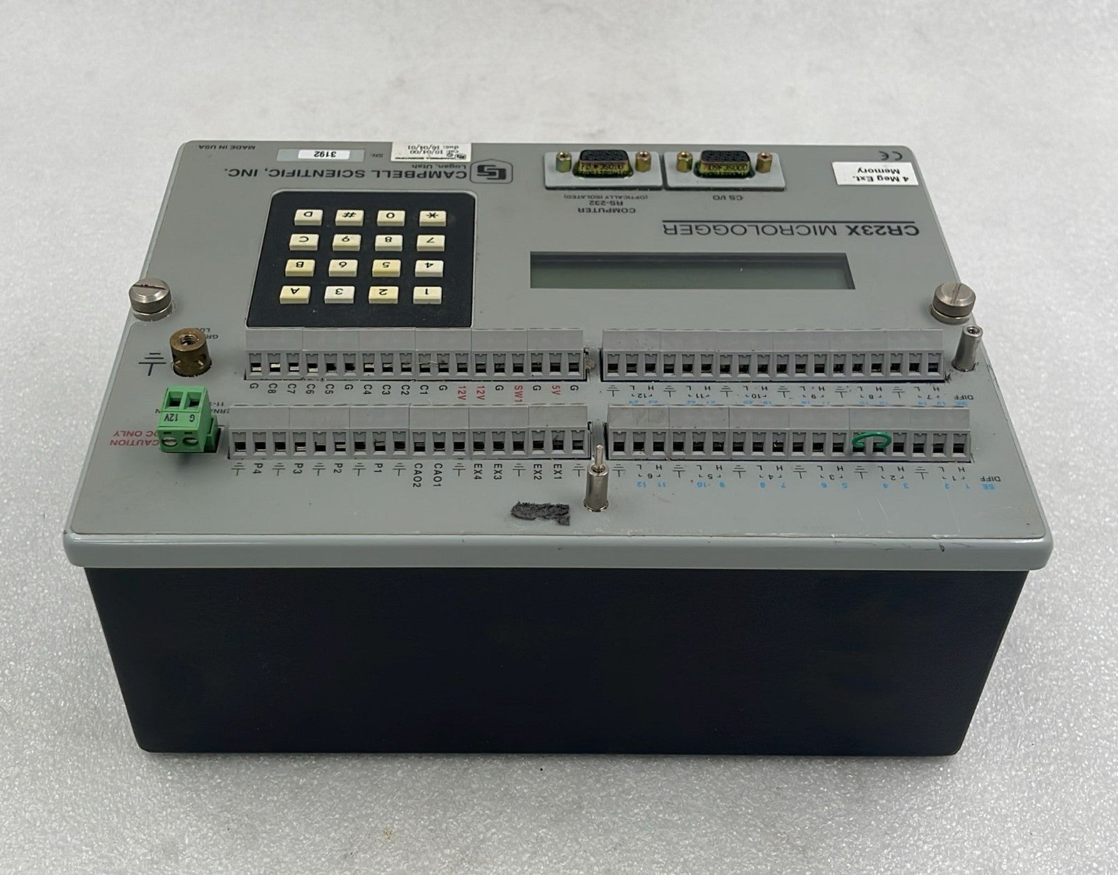 CR23X micrologger top terminal strip connections