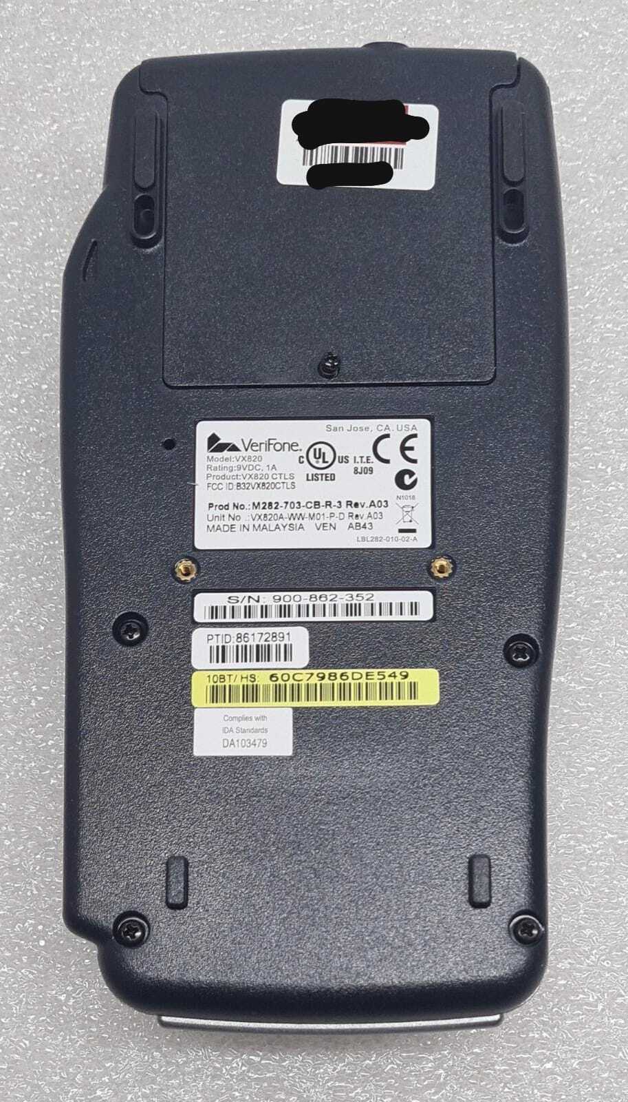 NEW FULL KIT - VeriFone VX820 160MB SC 3SAM STD KEYPD CTLS M282-703-CB-R-3