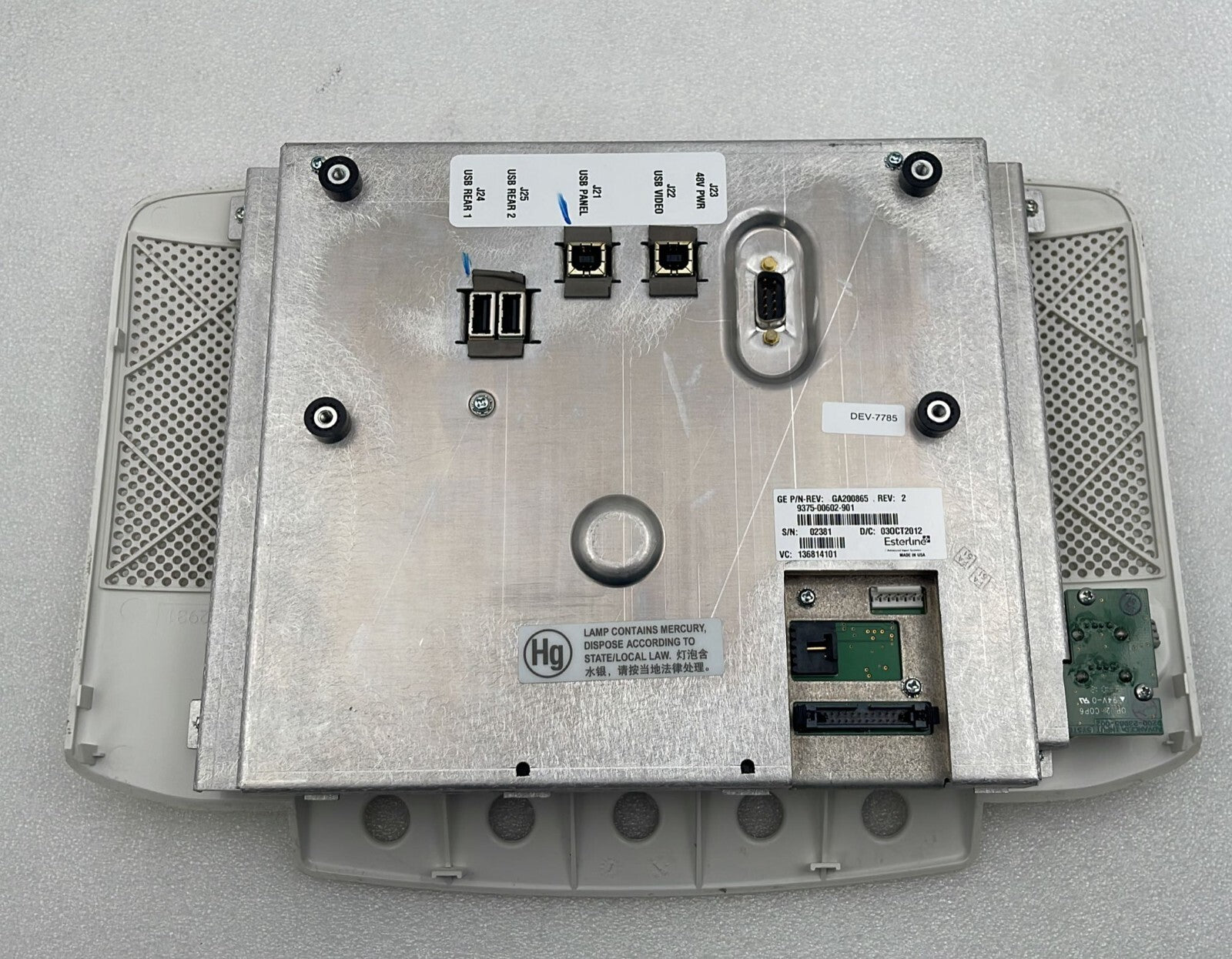 GE Vivid E9 Ultrasound Touch Screen Monitor 9375-00602-901 GA200865 EsterLine