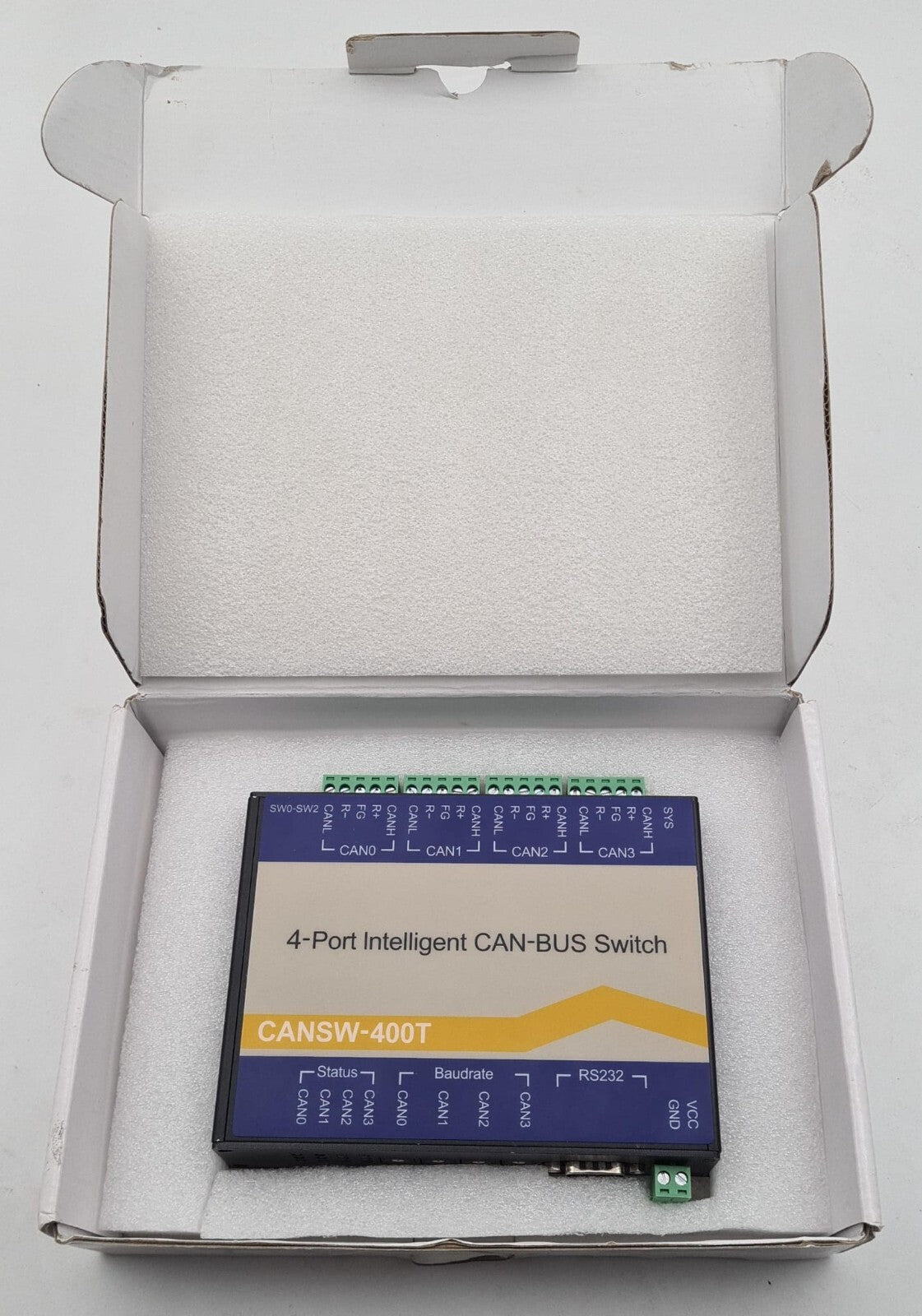 NEW - CANSW-400T 4-Port Intelligent CAN-BUS Switch HUB embedded-soc