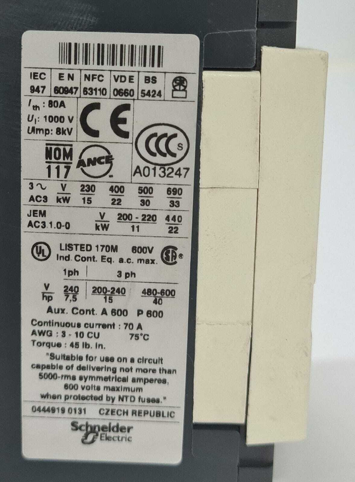 SCHNEIDER ELECTRIC TELEMECANIQUE LC1 D50 (LP1 D5011)