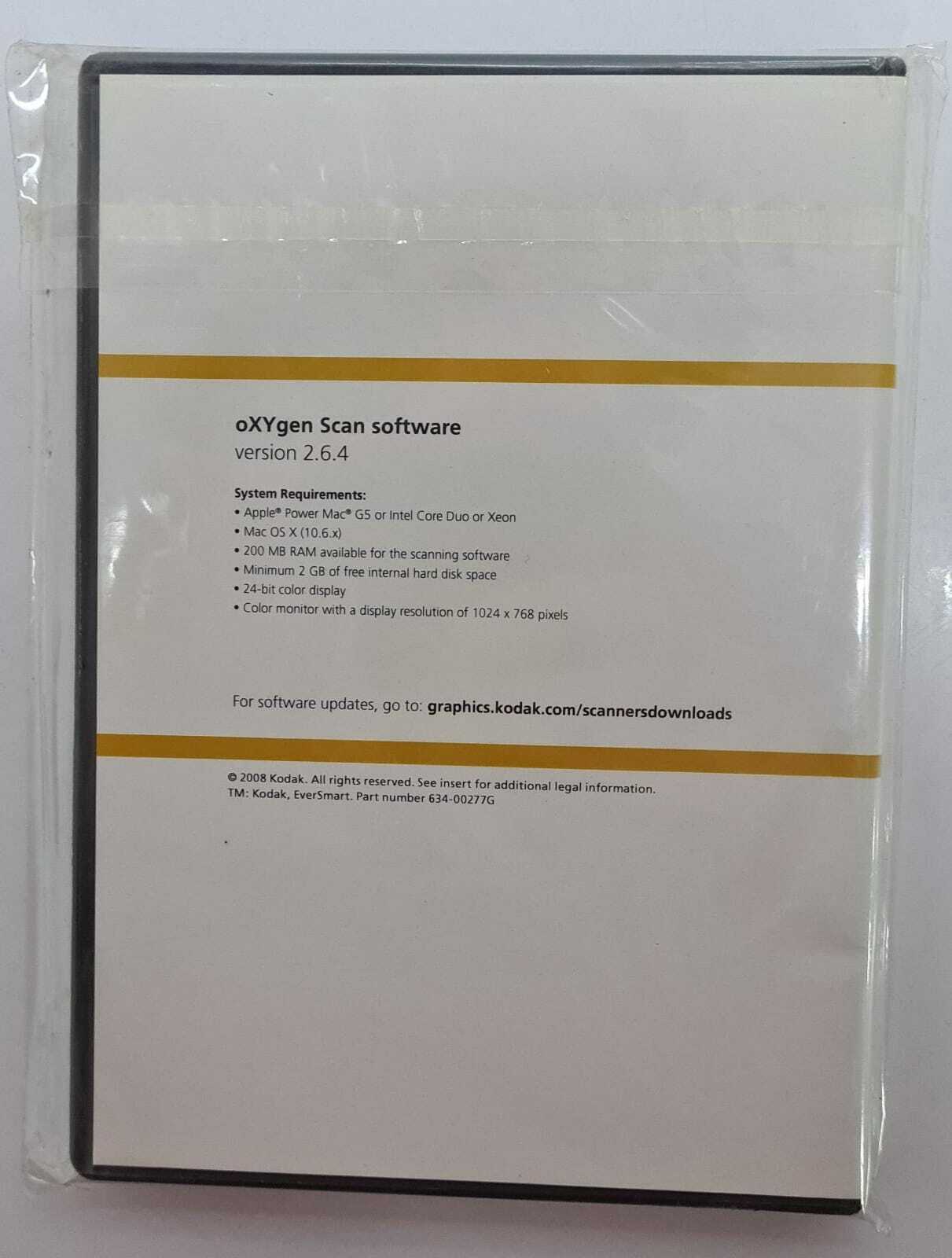 KODAK oXYgen Scan Software For EverSmart Ver. 2.6.4 MAC OS X (10.6.x)