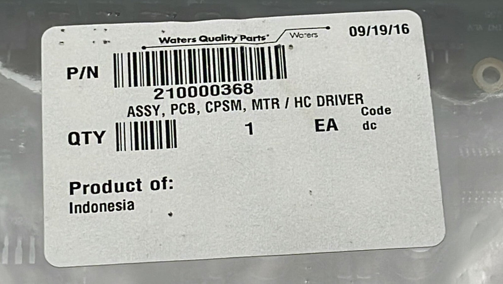 Waters Alliance 210000368 CPSM MTR / HC Driver Board PCB 510000368